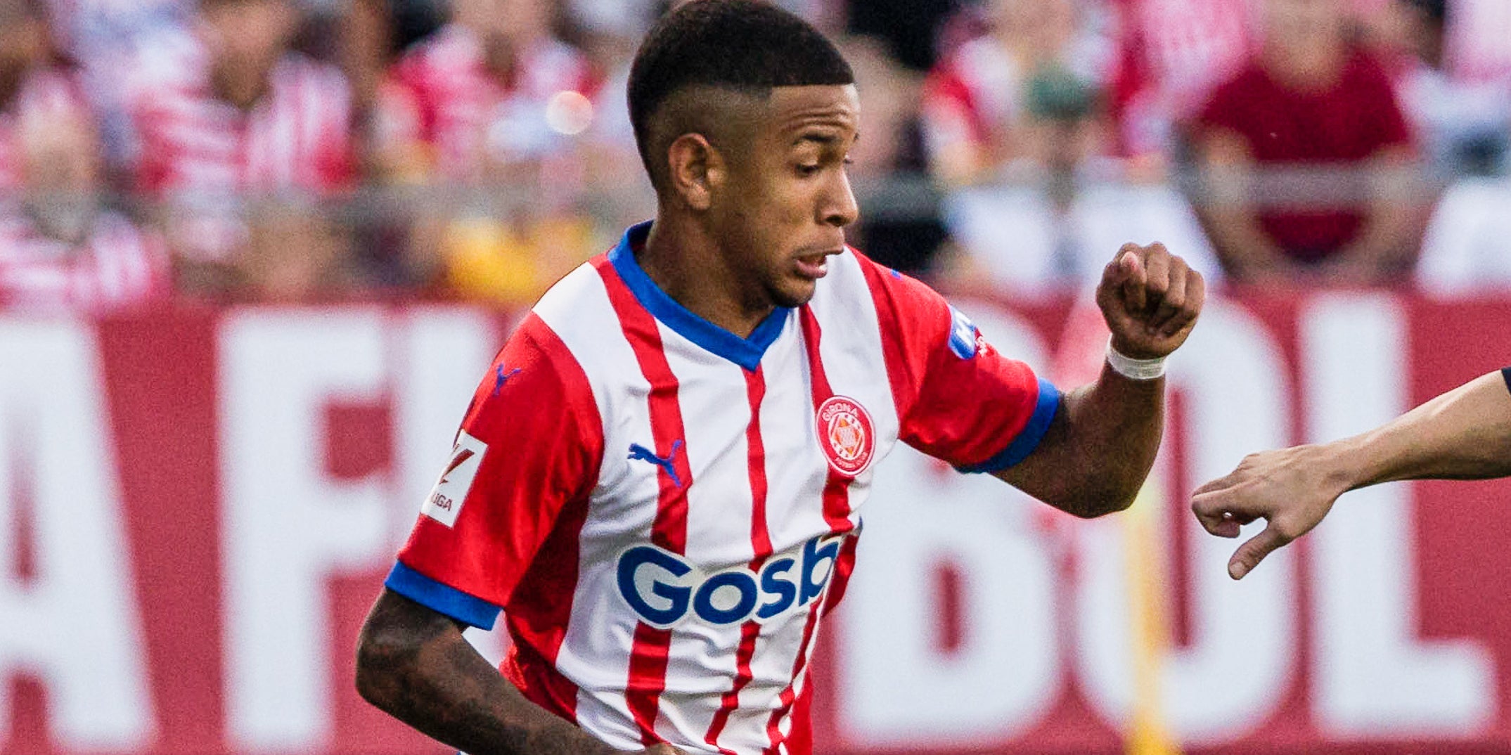 Savinho, jugador del Manchester City, durant un partit amb el Girona | Europa Press