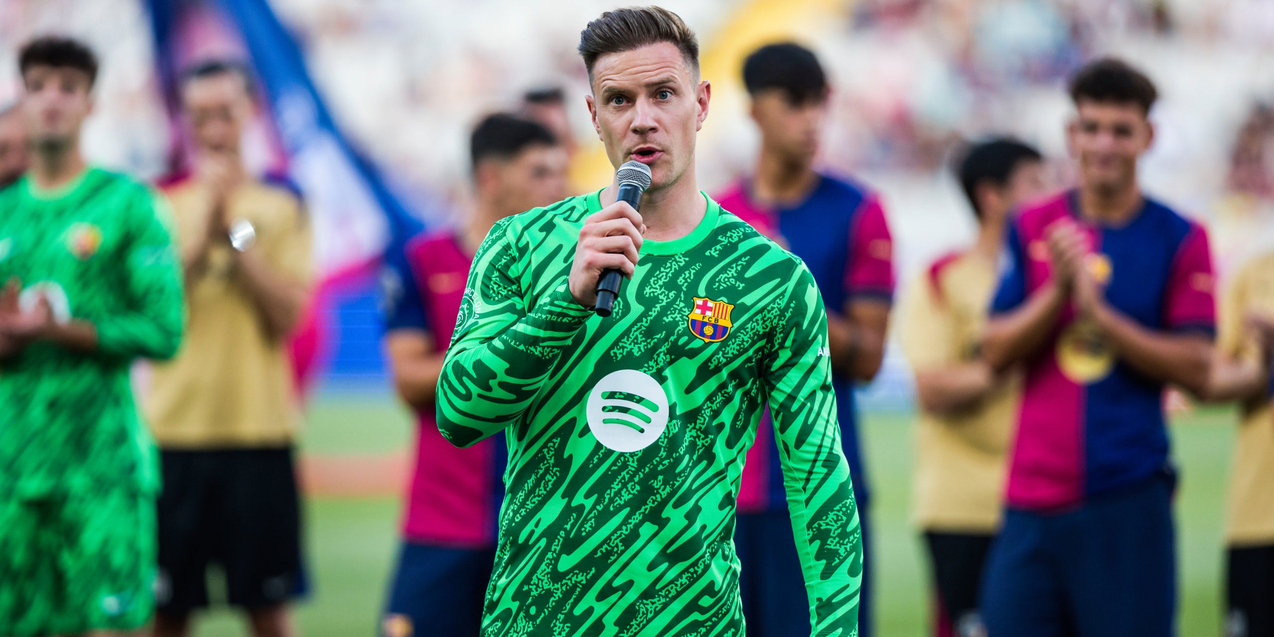 Marc-André ter Stegen, durant el seu parlament com a capità del Barça en el passat Trofeu Joan Gamper | Europa Press