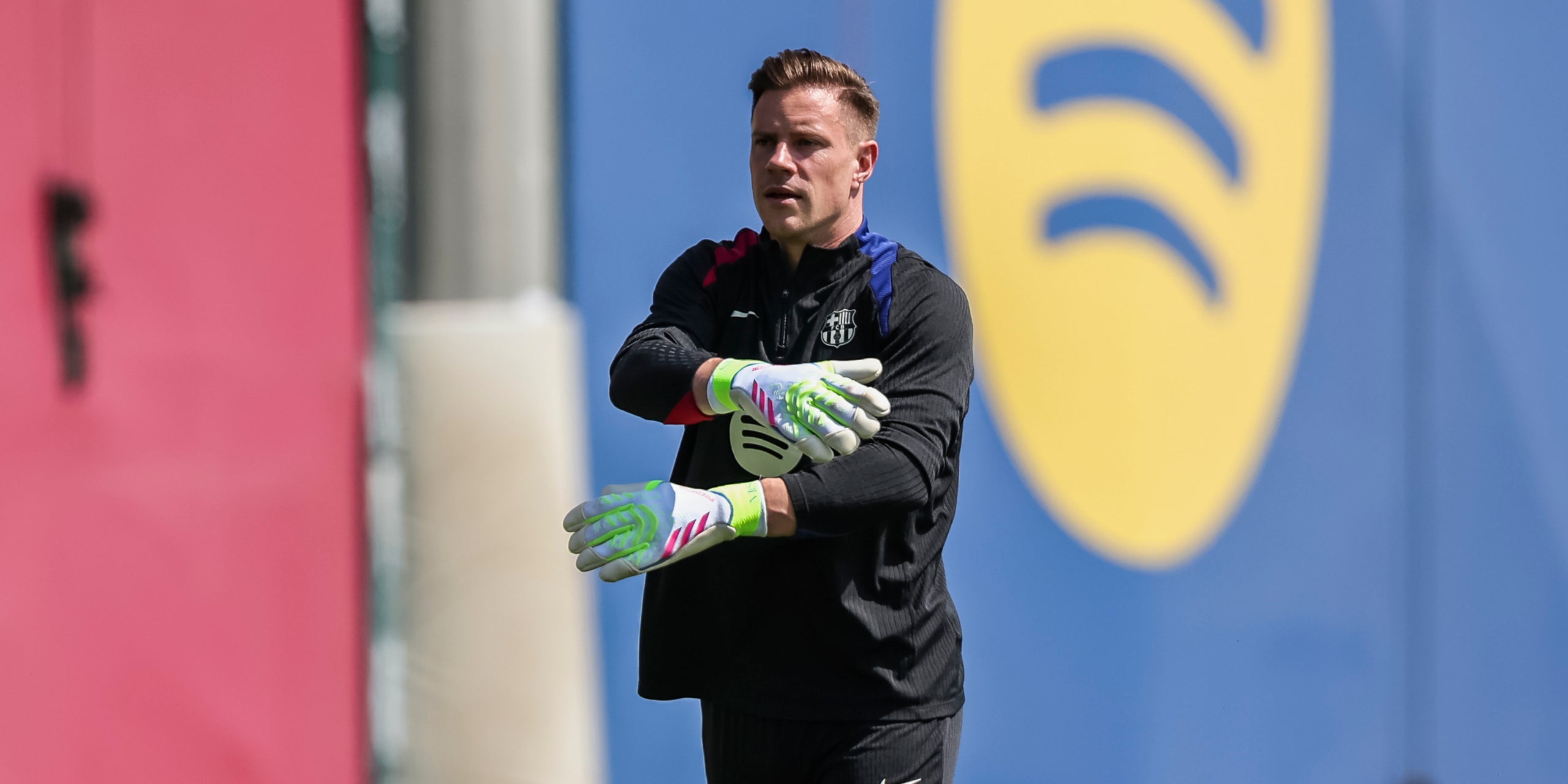 Ter Stegen, durante un entrenamiento con el Barça | Europa Press
