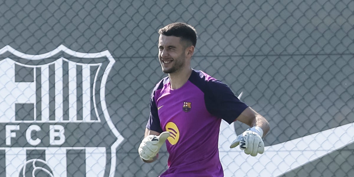 Joan Garcia, durante un entrenamiento con el Barça | Europa Press