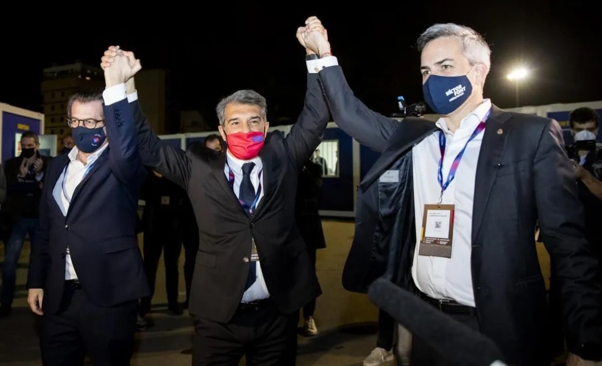 Joan Laporta, amb Toni Freixa i Víctor Font | Futbol Club Barcelona