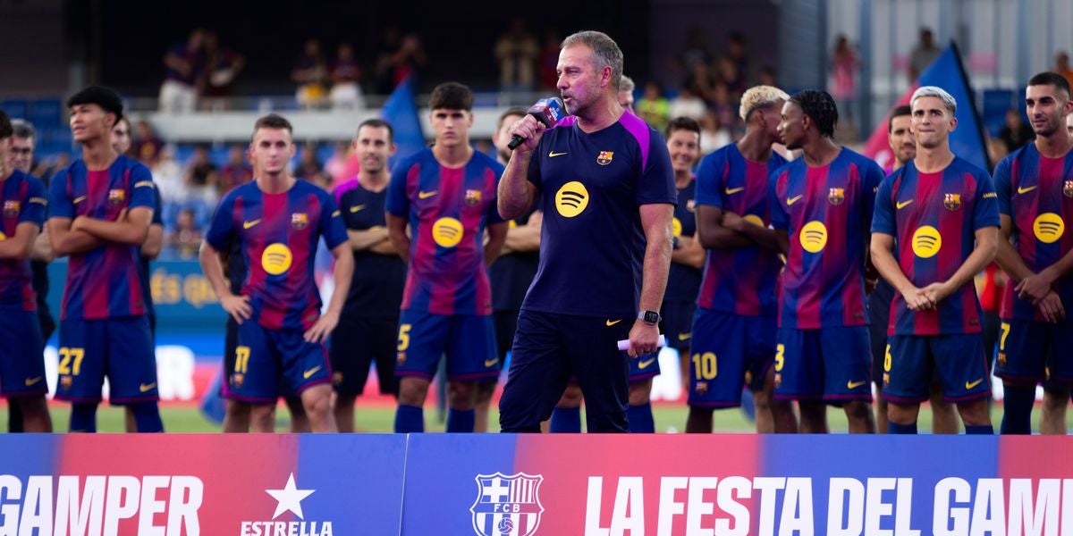 Hansi Flick, fent el seu discurs al Trofeu Joan Gamper 2025 | FC Barcelona