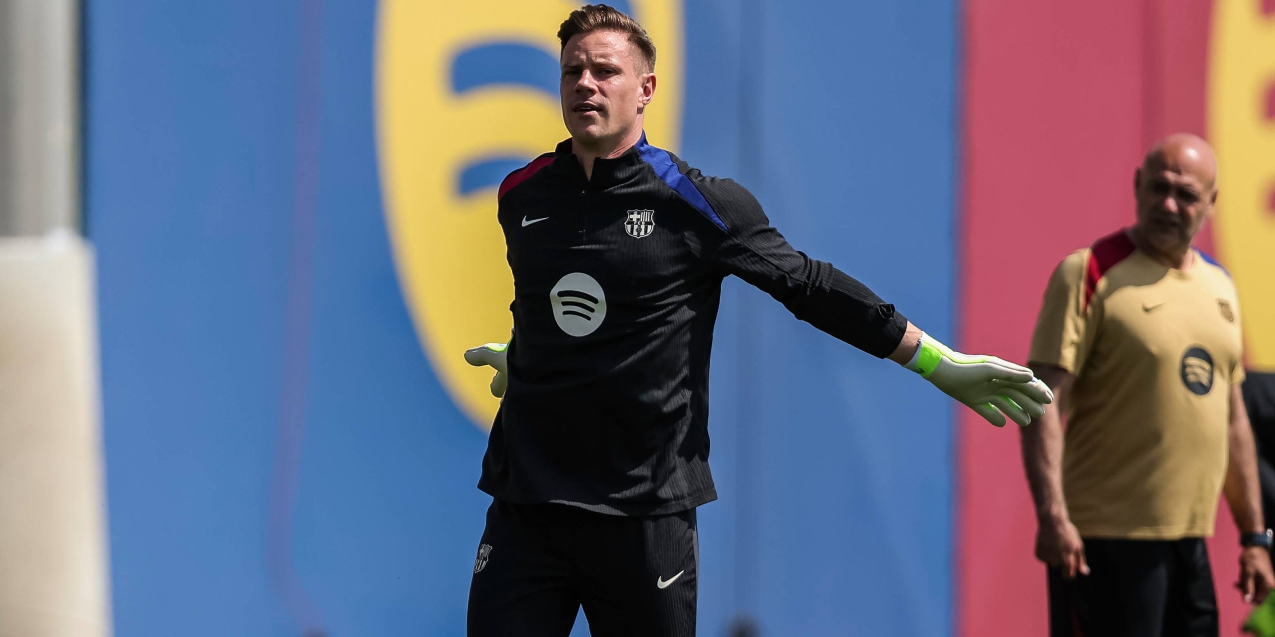 Ter Stegen, durante un entrenamiento con el Barça | Europa Press