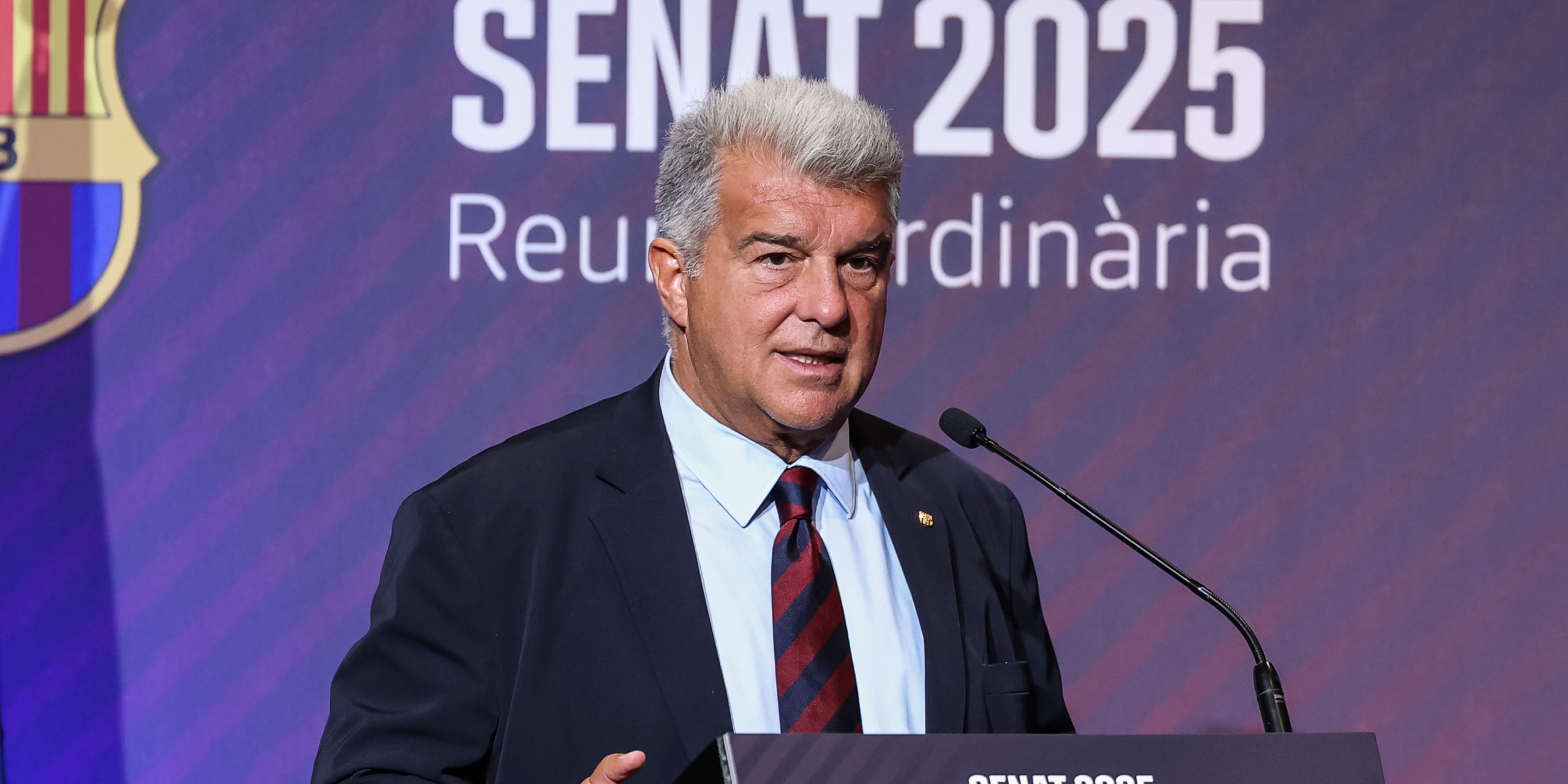 El president Joan Laporta, durant un discurs al Senat del Barça | Europa Press