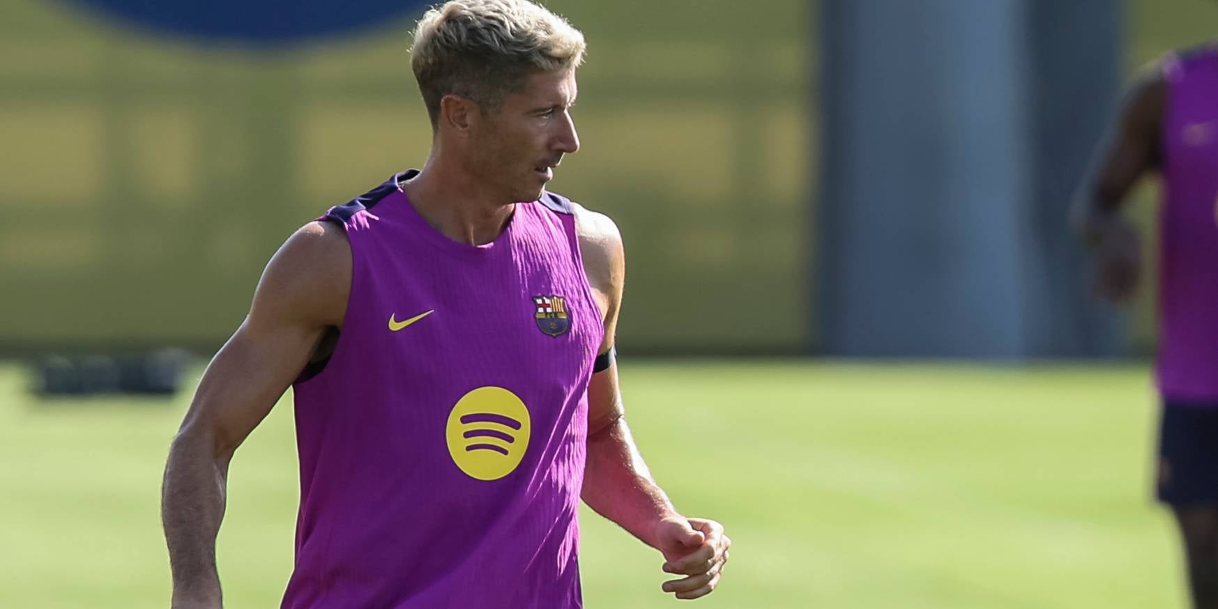 Lewandowski, durante un entrenamiento de pretemporada con el Barça | Europa Press