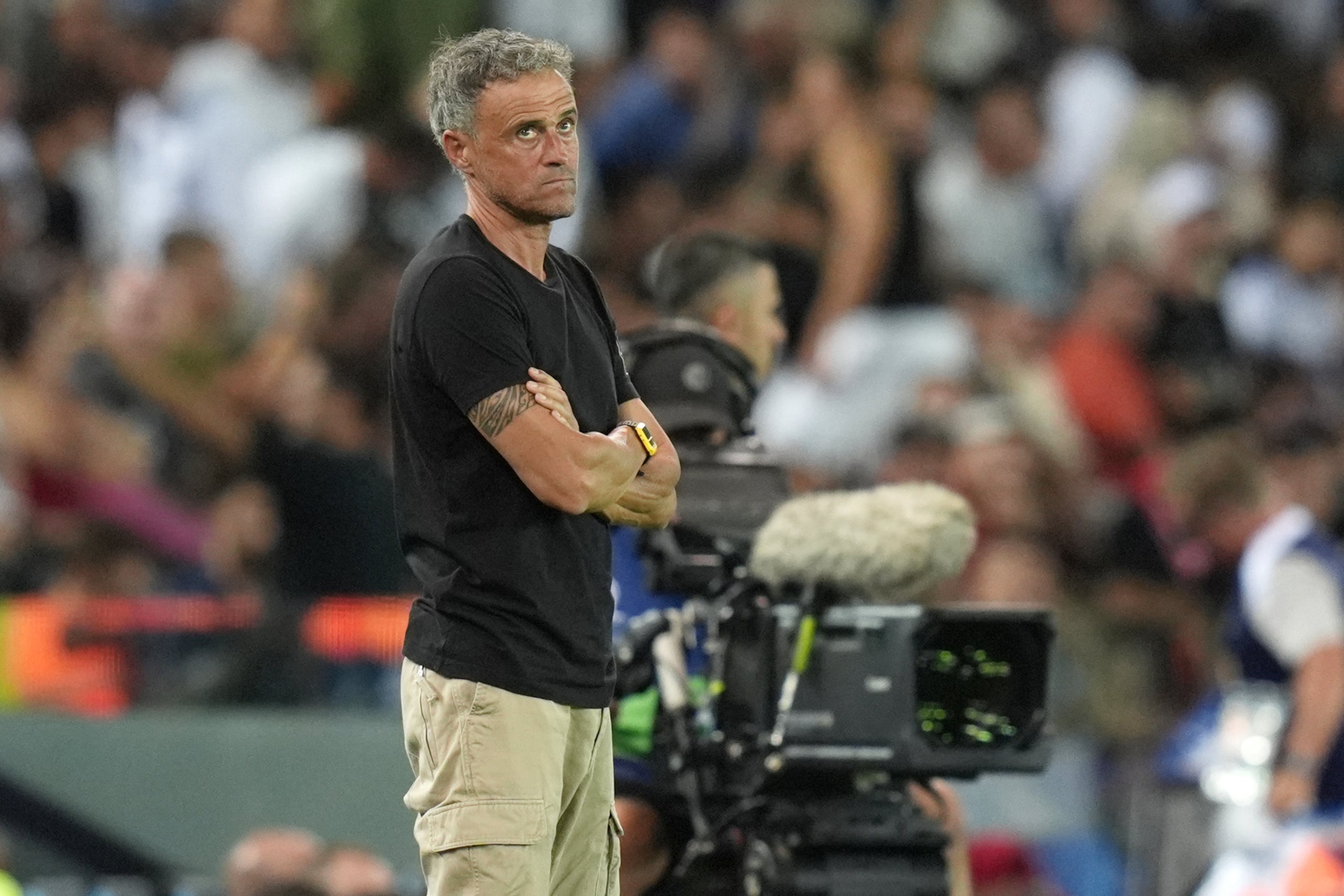 Luis Enrique, durante la final de la Supercopa de Europa | Europa Press