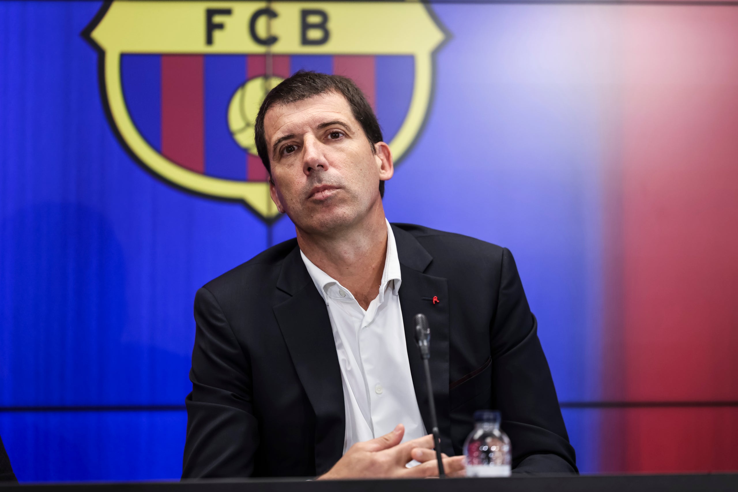 Xavier O'Callaghan, durant la roda de premsa | Europa Press