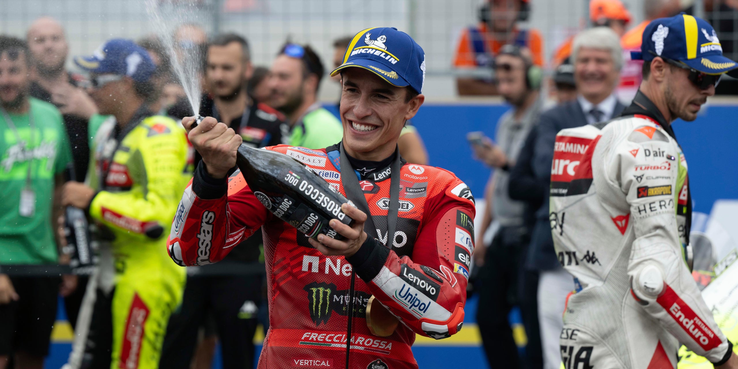 Marc Márquez, celebrant una nova victòria com a pilot de Ducati | Europa Press