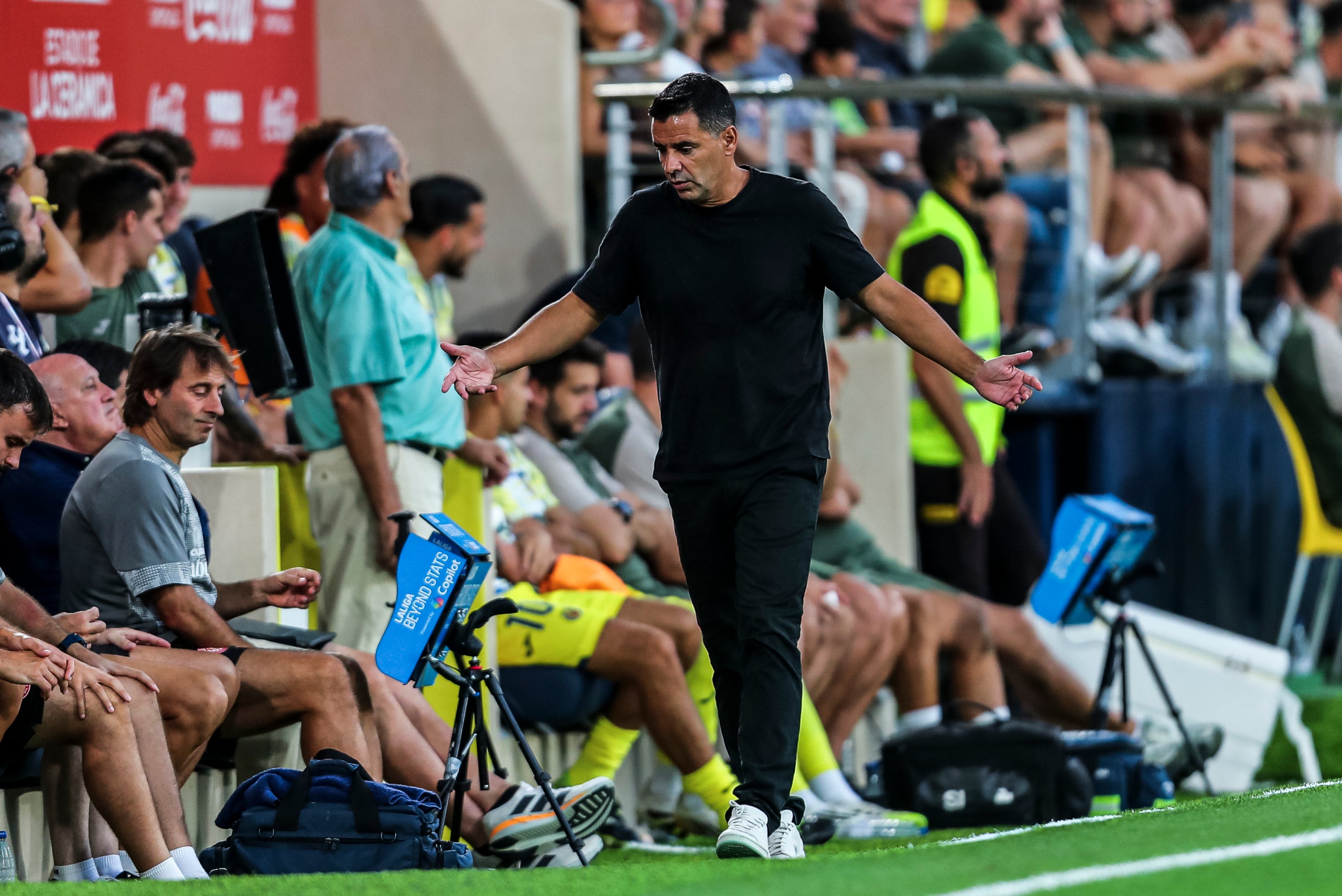 Míchel, durant el partit contra el Vila-real | Europa Press