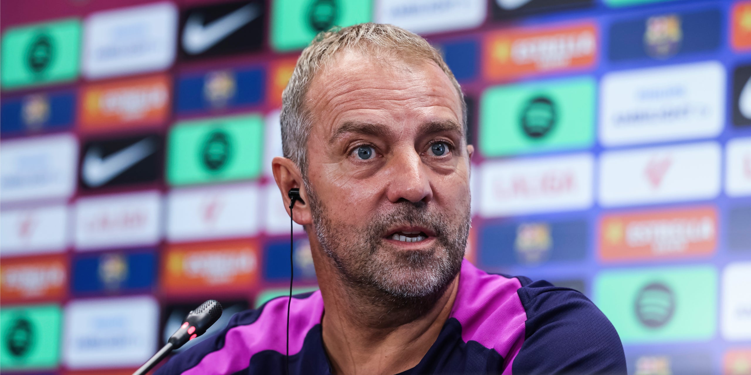 Hansi Flick, durante la rueda de prensa previa al Rayo-Barça de Liga | Europa Press