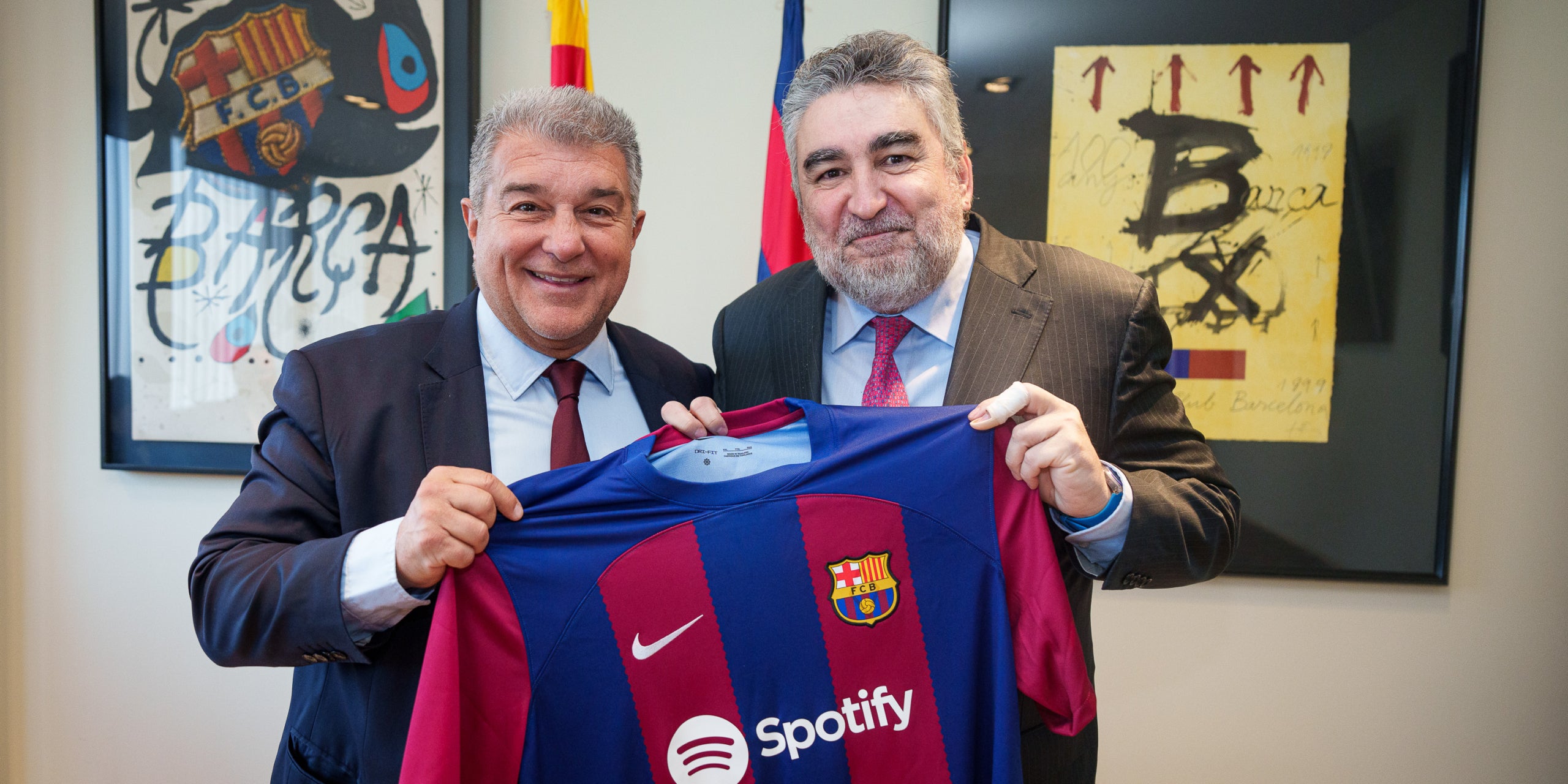 Joan Laporta, president del Barça, i José Manuel Rodríguez Uribes, president del CSD | FC Barcelona