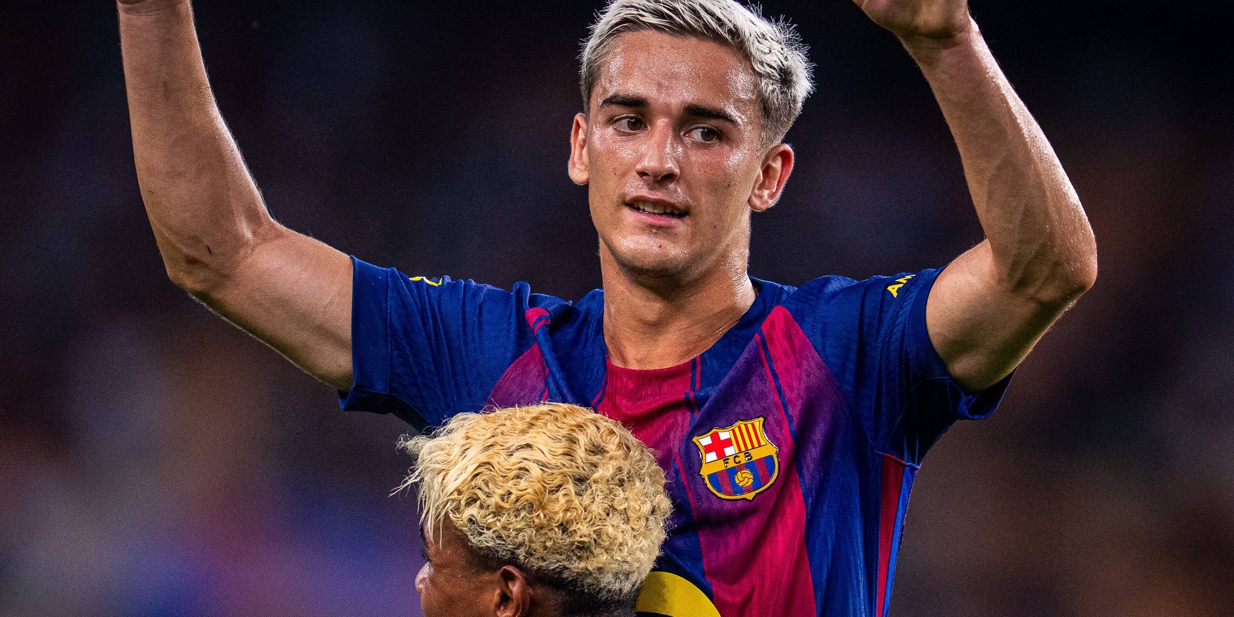 Gavi i Lamine, celebrant el primer gol del Barça contra el Daegu | FC Barcelona
