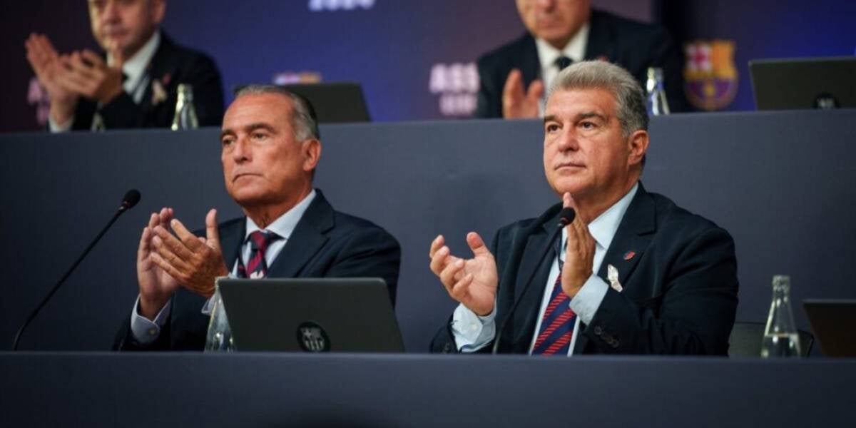 Joan Laporta, amb el vicepresident Rafa Yuste | FC Barcelona