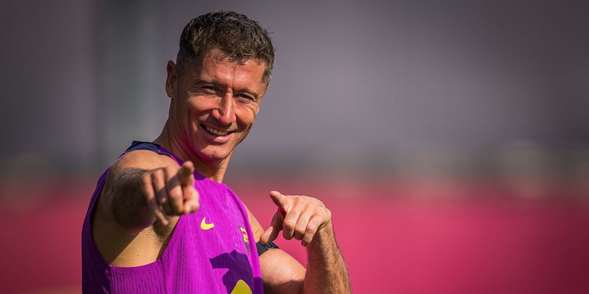 Robert Lewandowski, entrenant amb el Barça | FC Barcelona 