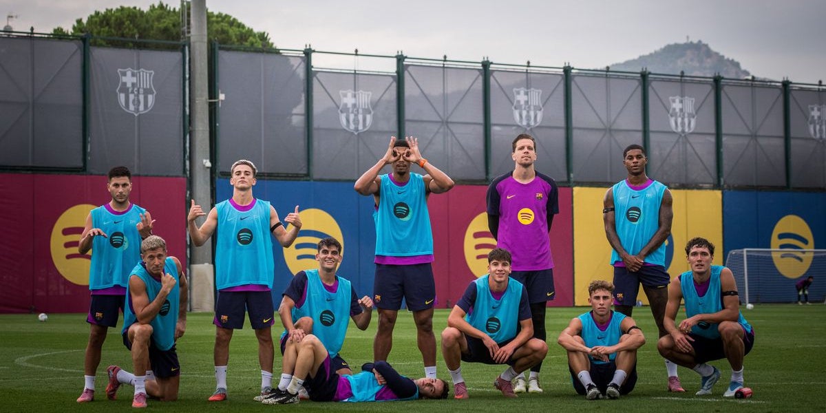 Los jugadores del Barça, durante un entrenamiento previo a la visita al Rayo Vallecano | FC Barcelona