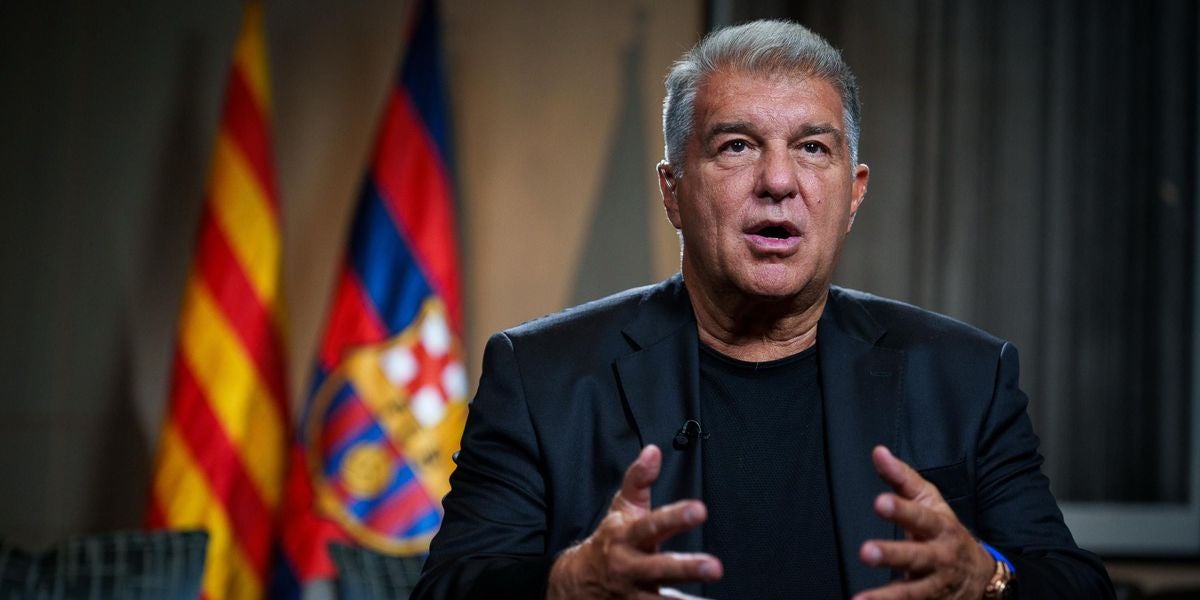 El president Joan Laporta, durant una entrevista a la gira asiàtica | FC Barcelona
