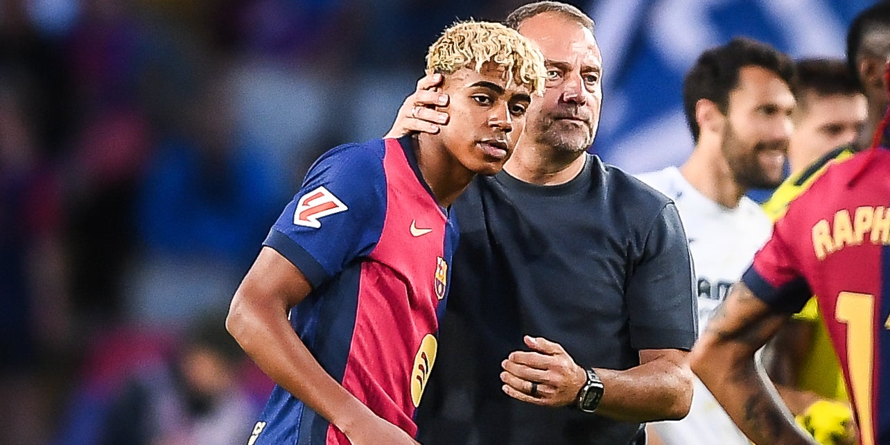 Hansi Flick i Lamine Yamal, en una imatge d'arxiu | Europa Press