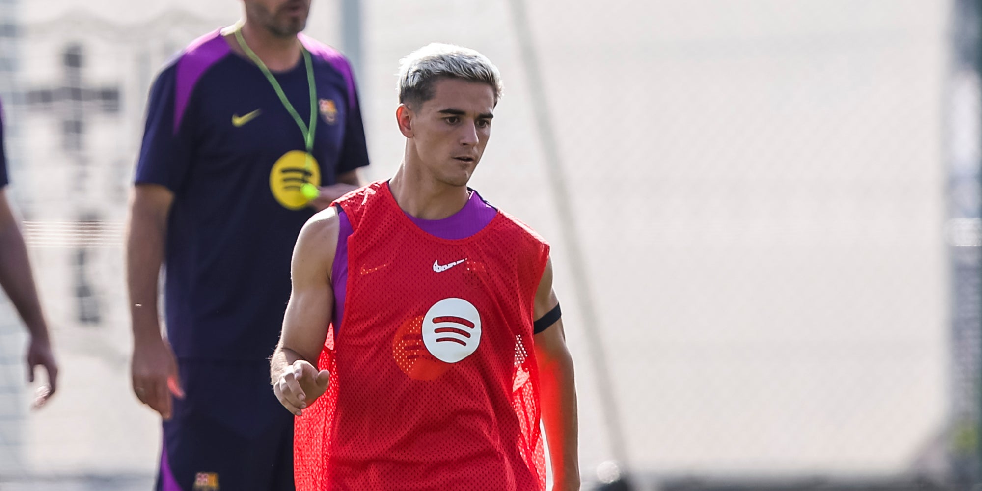 Gavi, durante un entrenamiento con el Barça | Europa Press