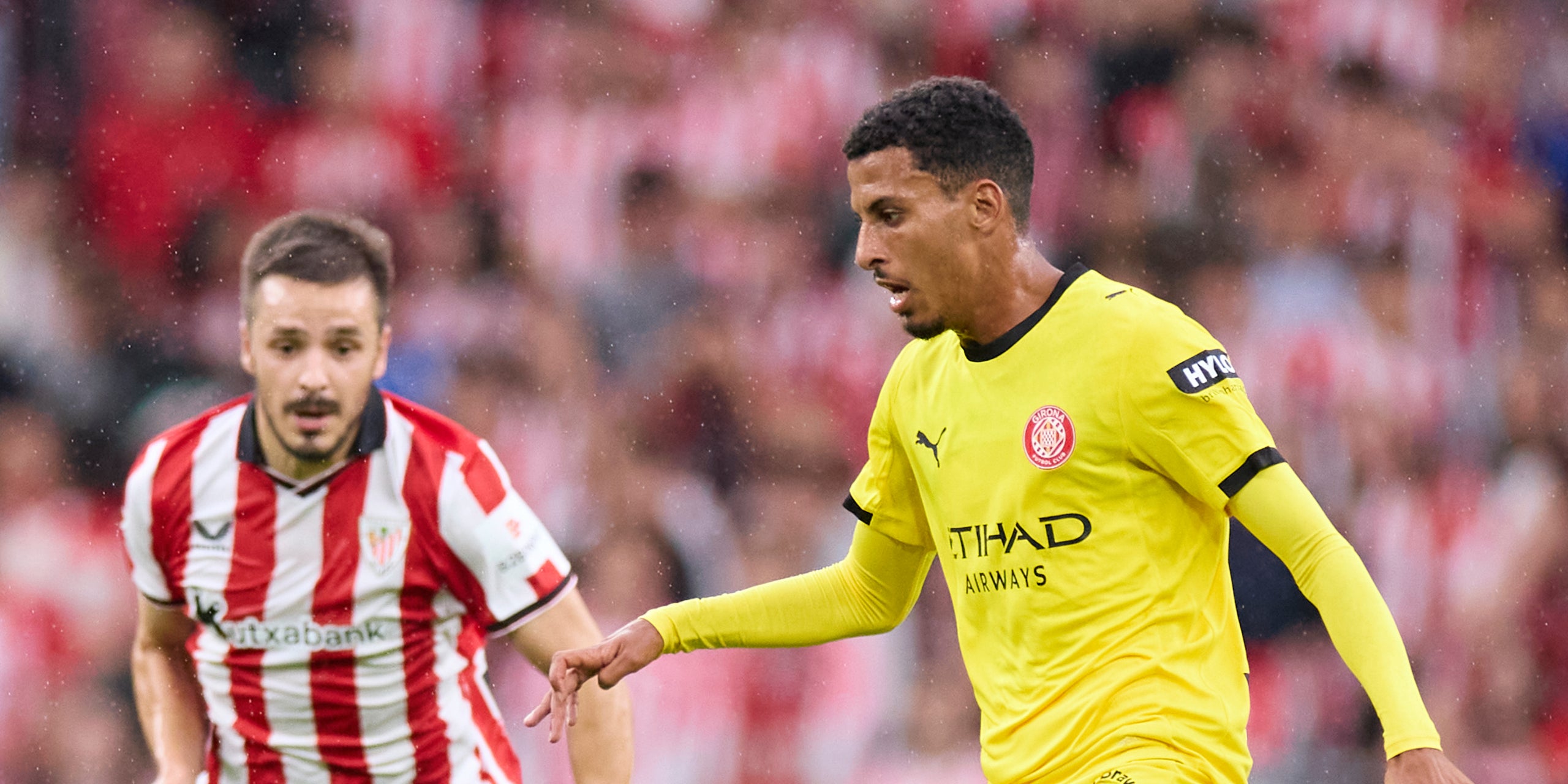 Azzedine Ounahi, jugador del Girona, durant el partit contra l'Athletic Club | Europa Press