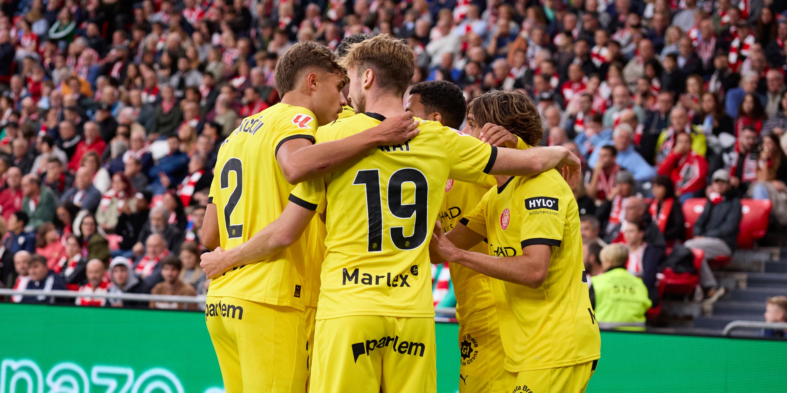 Els jugadors del Girona, celebrant un gol contra l'Athletic Club | Europa Press