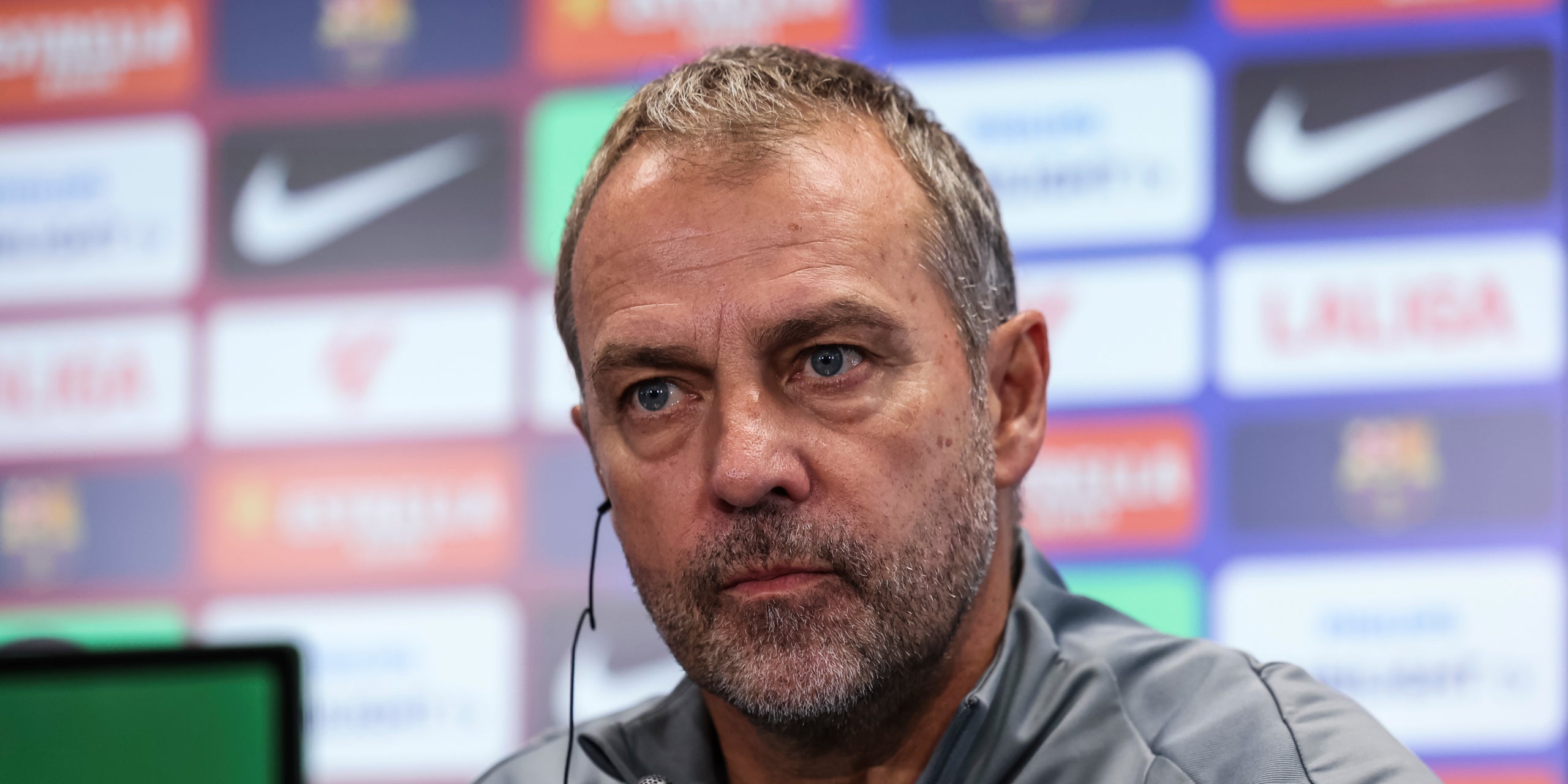 Hansi Flick, durant una roda de premsa amb el Barça | Europa Press