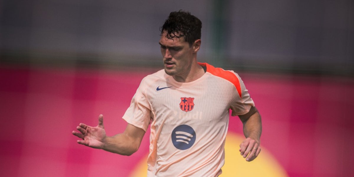 Andreas Christensen, durant un entrenament amb el Barça | FC Barcelona