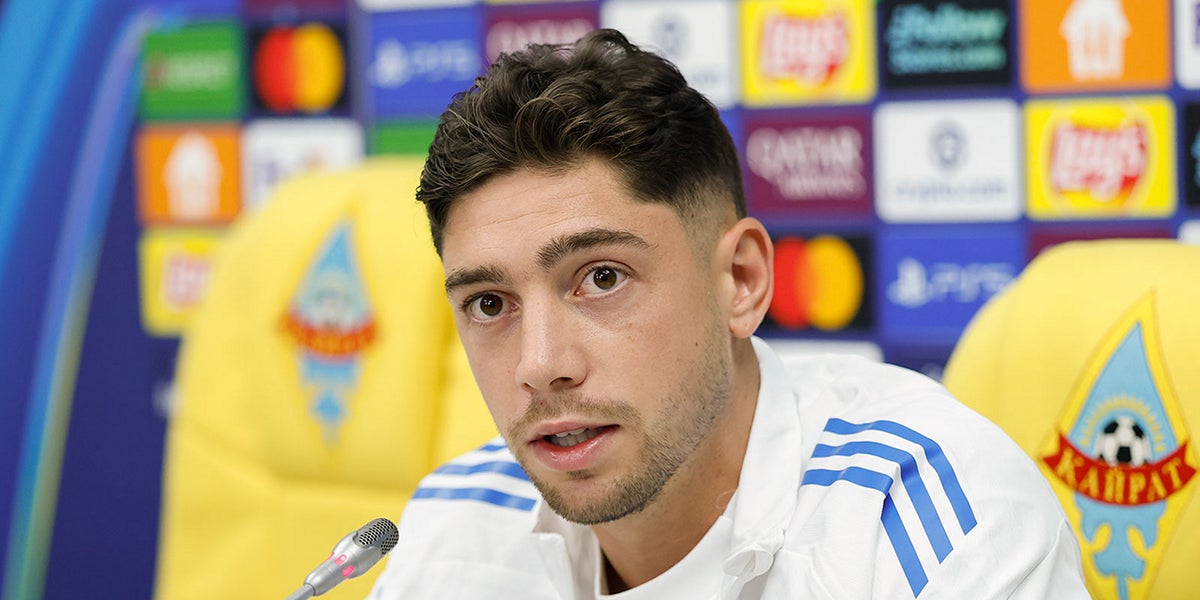 Fede Valverde, durant una roda de premsa amb el Madrid | Reial Madrid