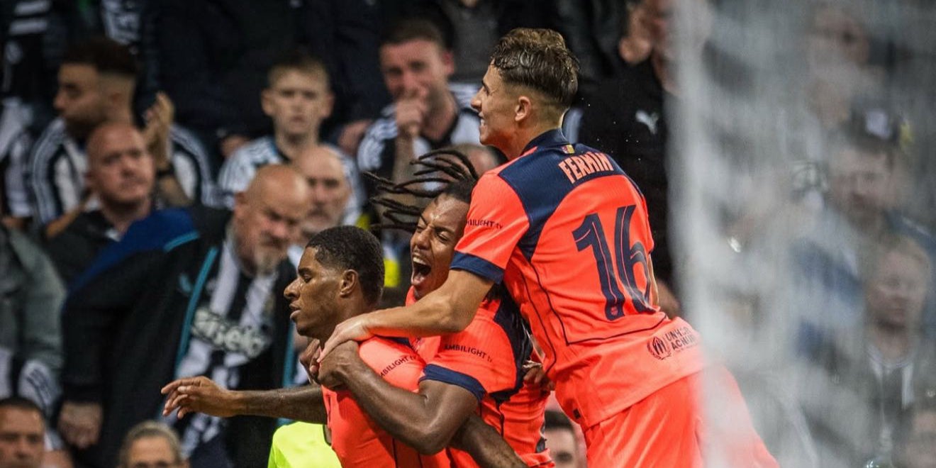 Rashford, Koundé i Fermín celebrant un gol davant el Newcastle | FCBarcelona