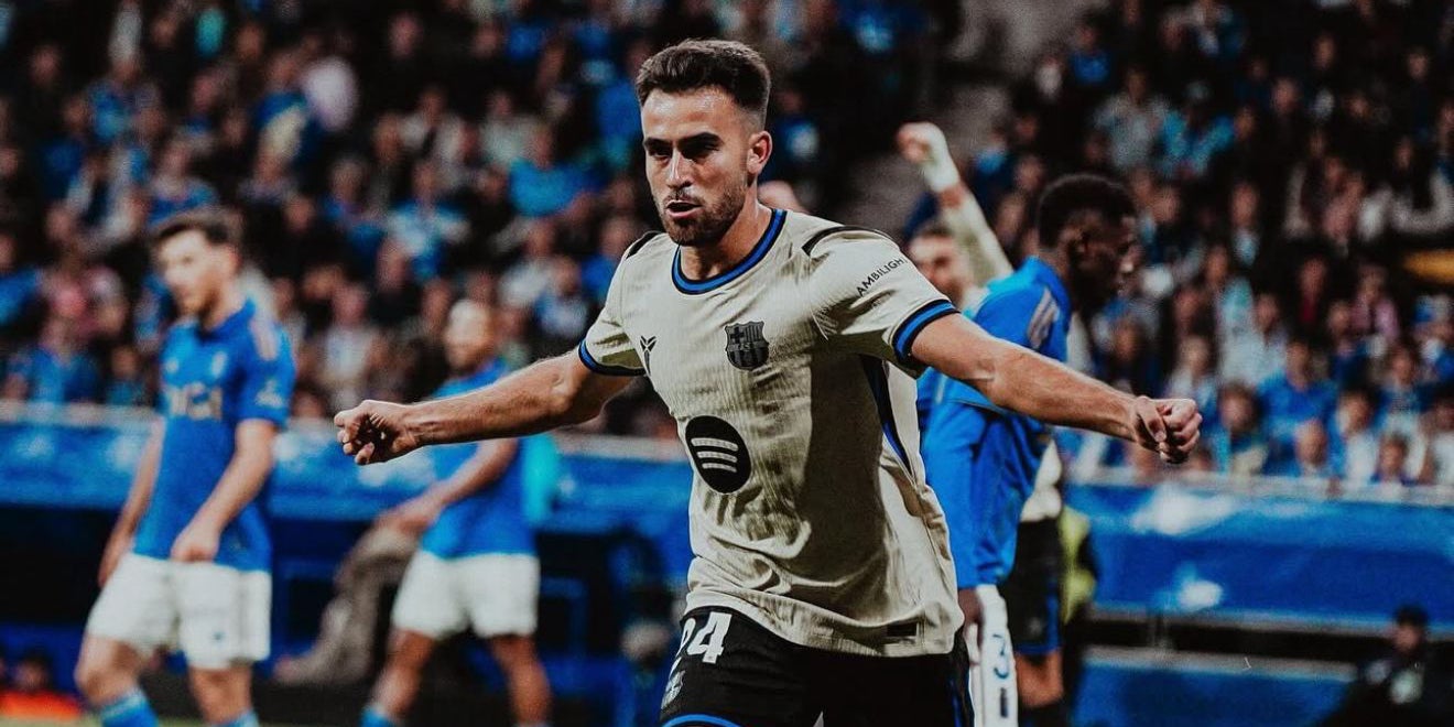 Eric Garcia celebrant el seu gol davant l'Oviedo | @ericgarcia