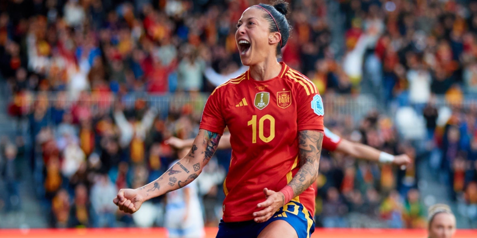Jenni Hermoso, celebrant un gol amb la selecció espanyola | Europa Press