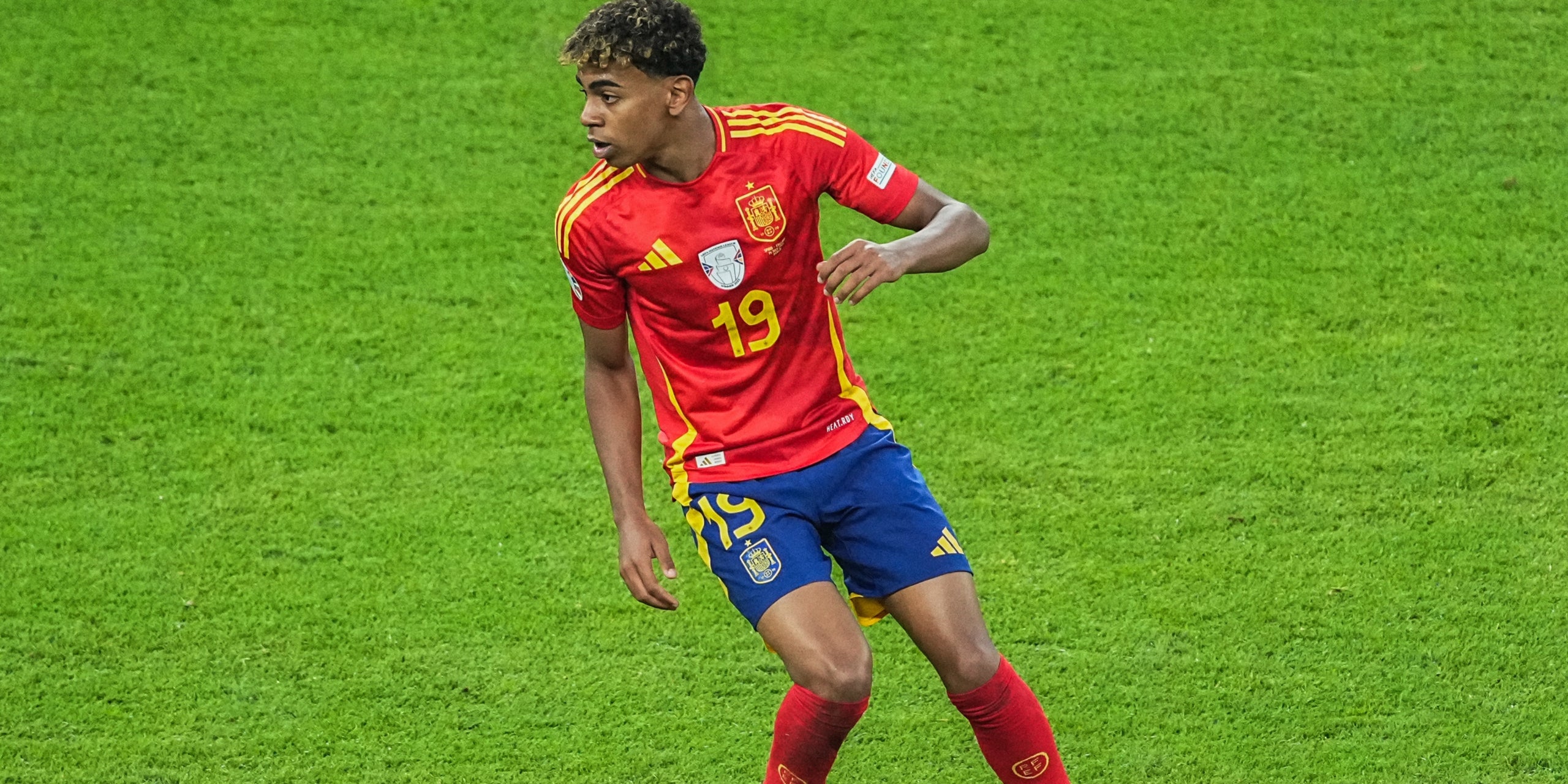 Lamine Yamal, durante un partido con la selección española | Europa Press