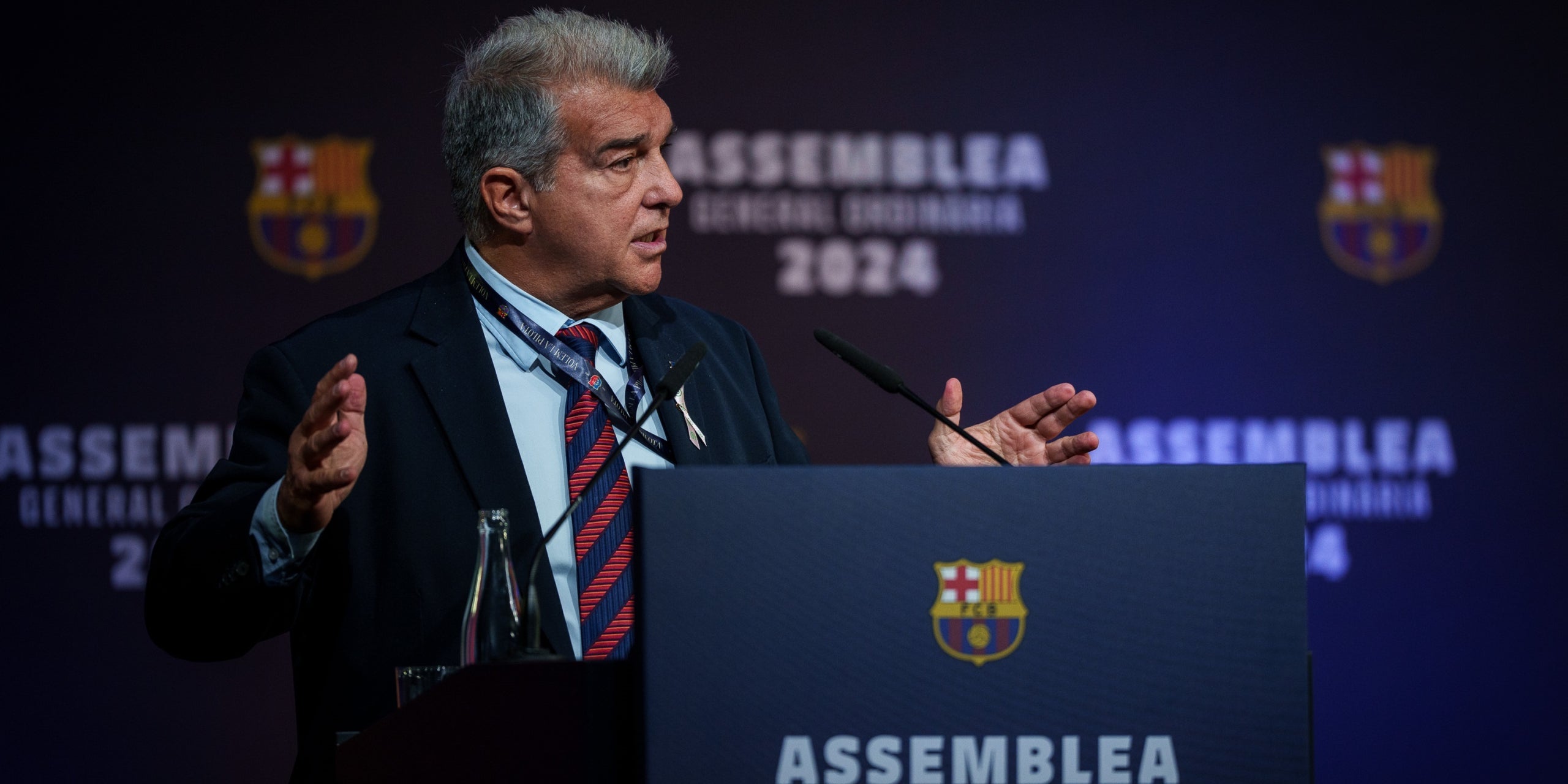 Joan Laporta, durant l'Assemblea de 2024 | Europa Press