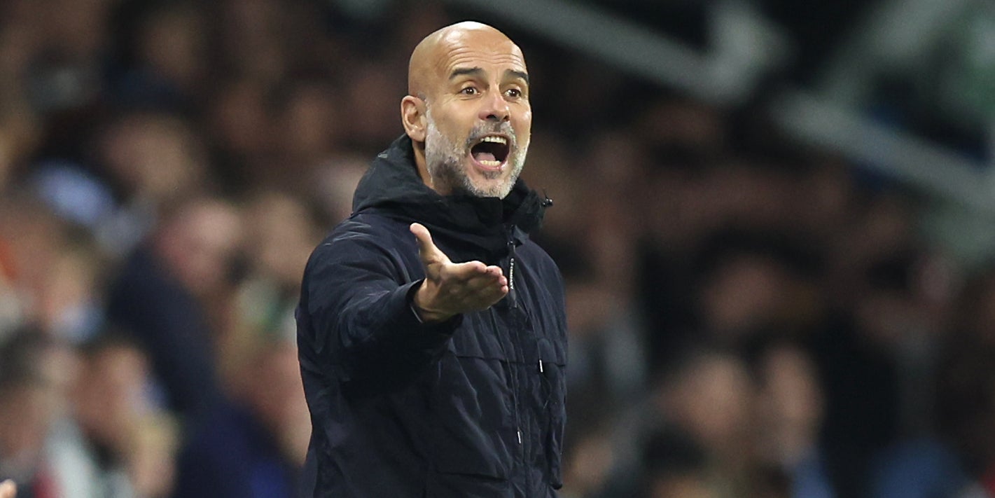 Pep Guardiola, durante un partido del Manchester City | Europa Press