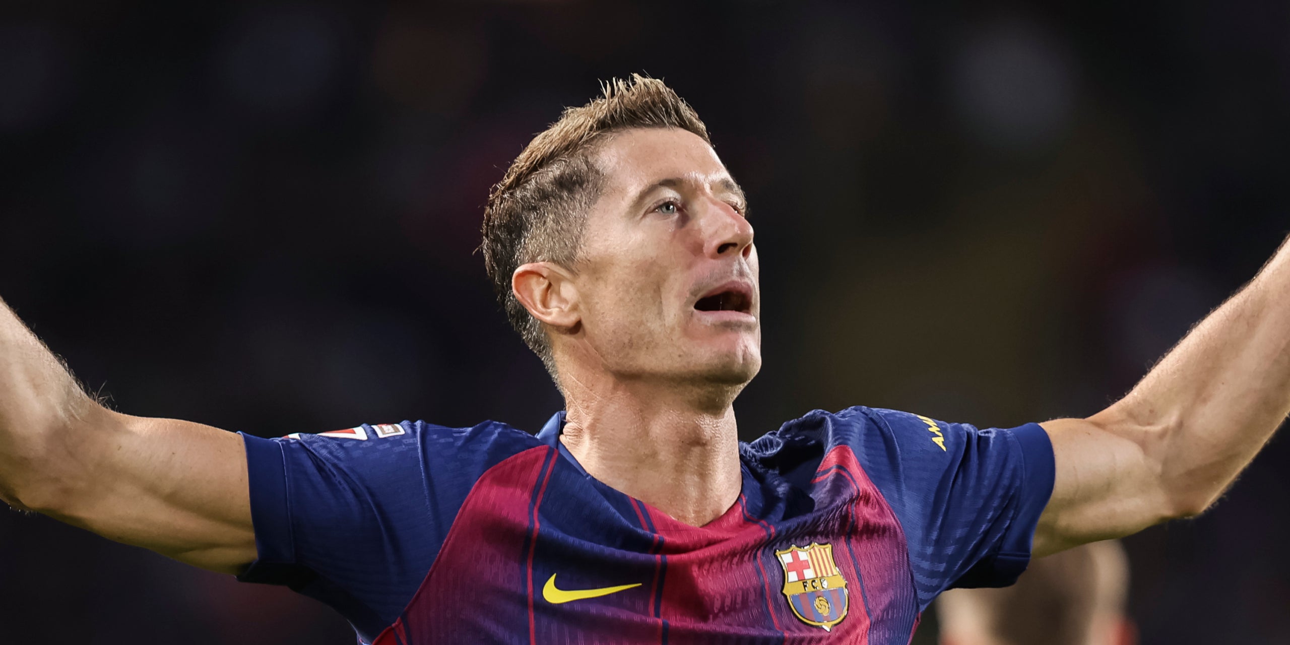Robert Lewandowski, celebrant un gol amb el Barça | Europa Press