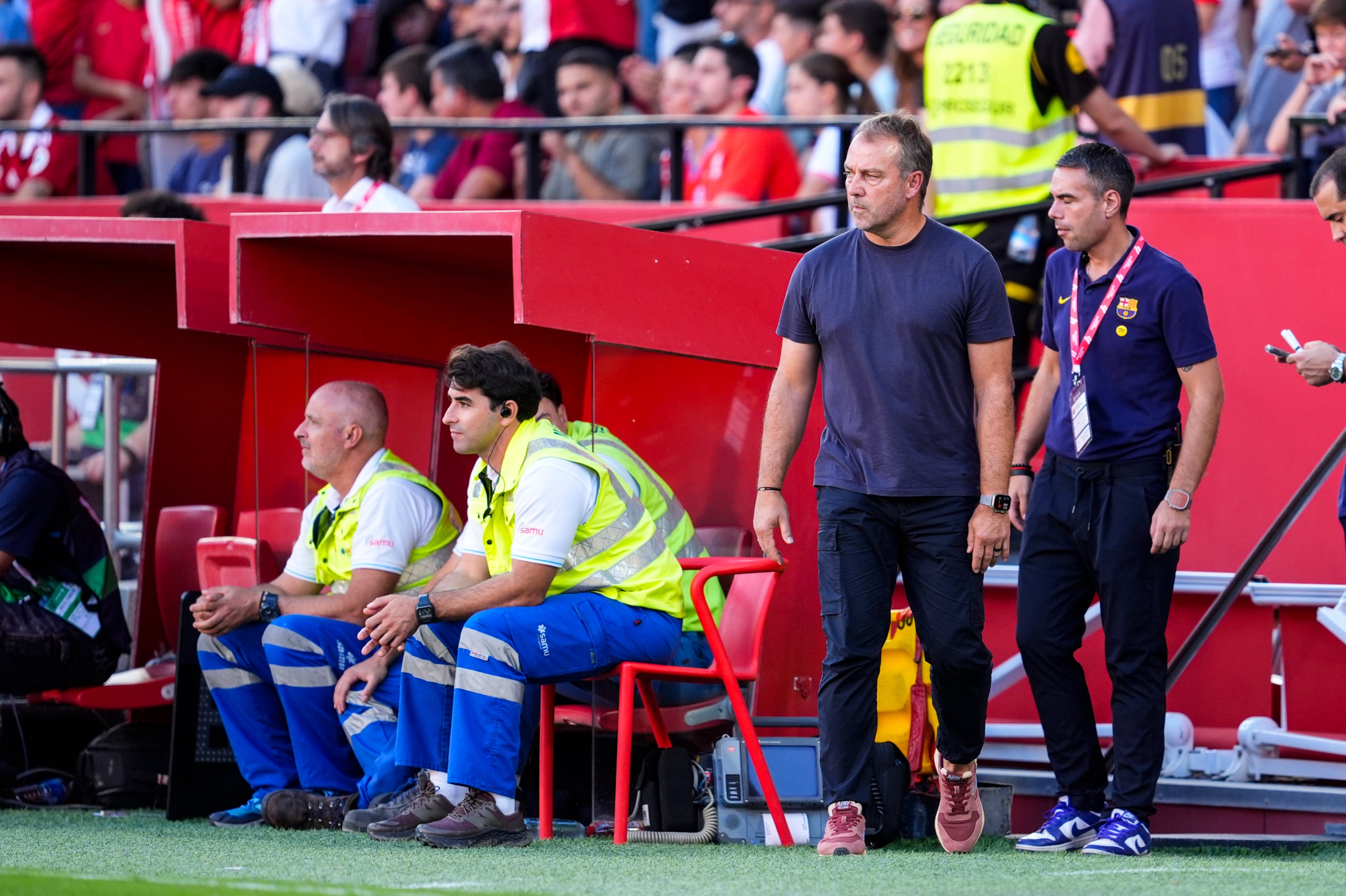 Hansi Flick, durant el Sevilla-Barça | Europa Press