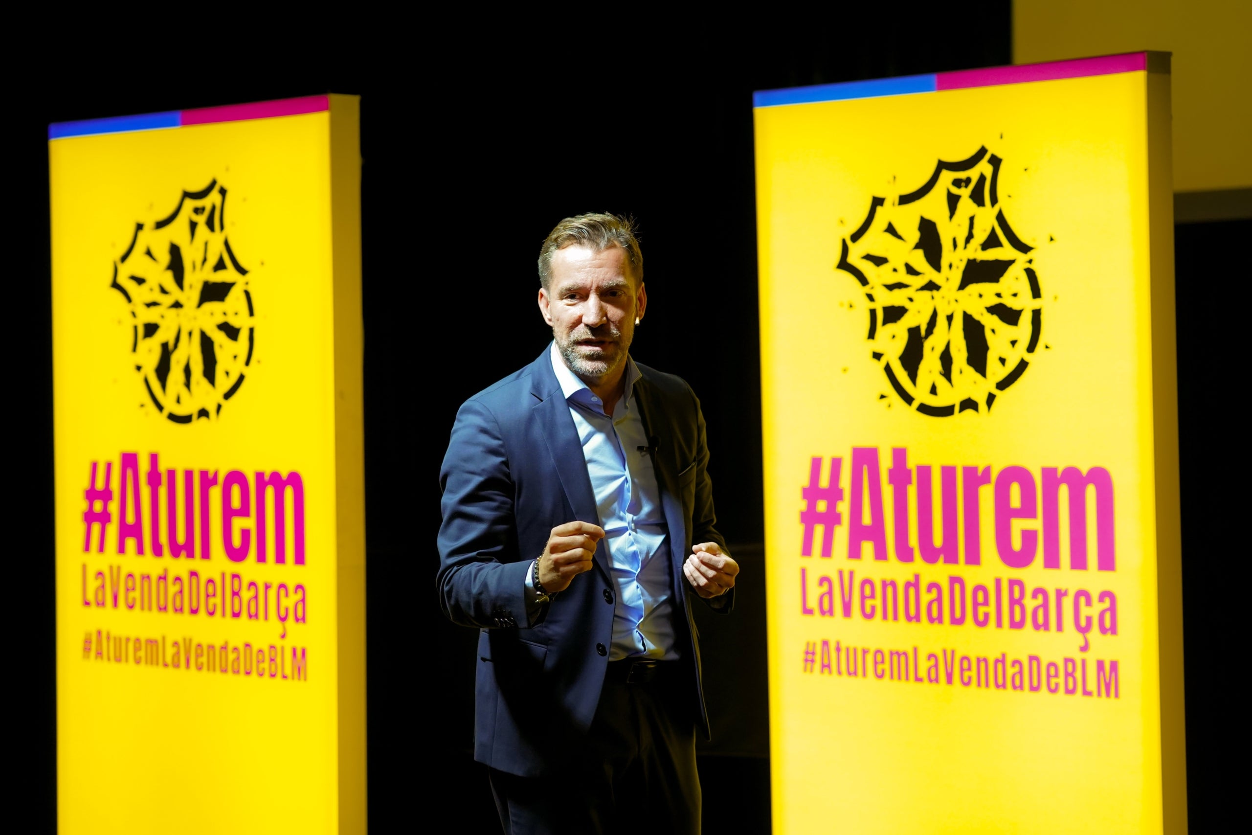 Marc Ciria, durant un acte crític amb la gestió de la junta directiva del Barça | Europa Press