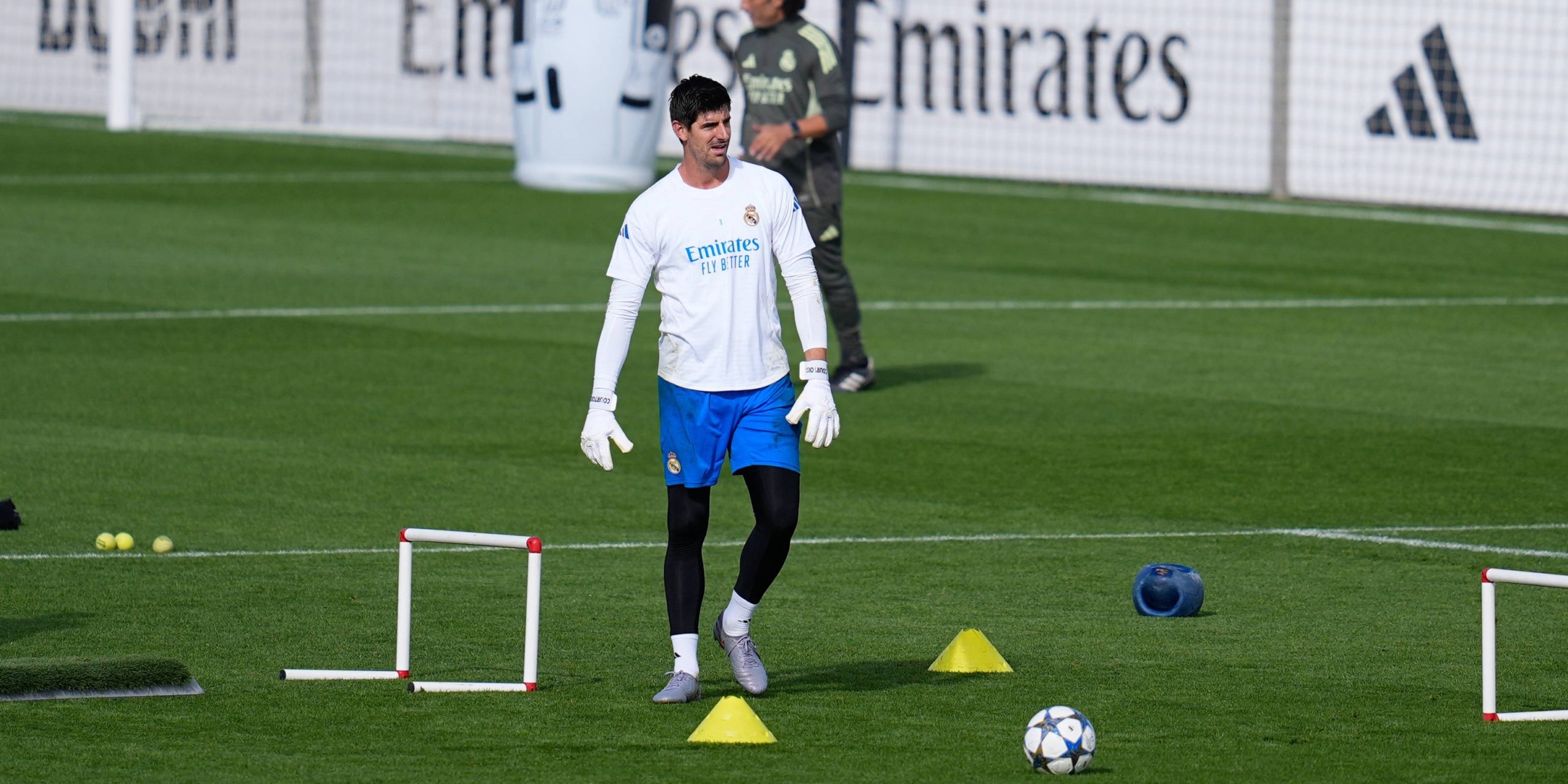 Thibaut Courtois, durant un entrenament del Madrid | Europa Press