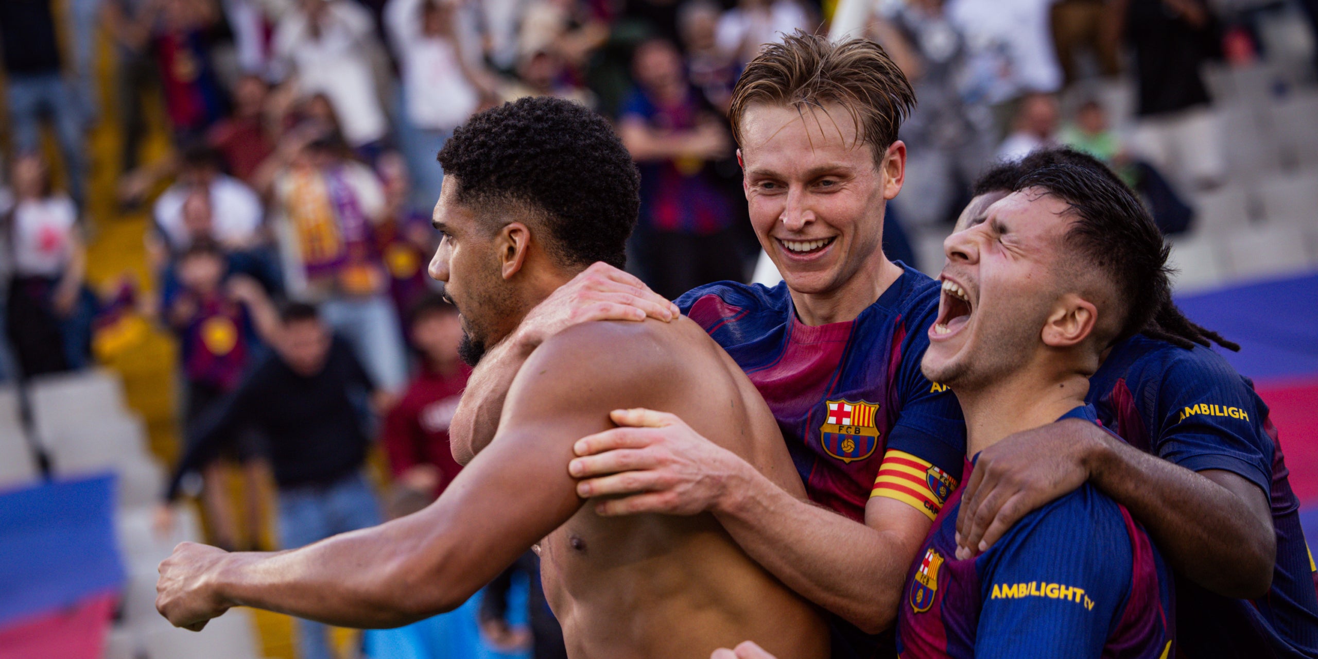 Els jugadors del Barça, celebrant el gol d'Araujo durant el Barça-Girona | FC Barcelona