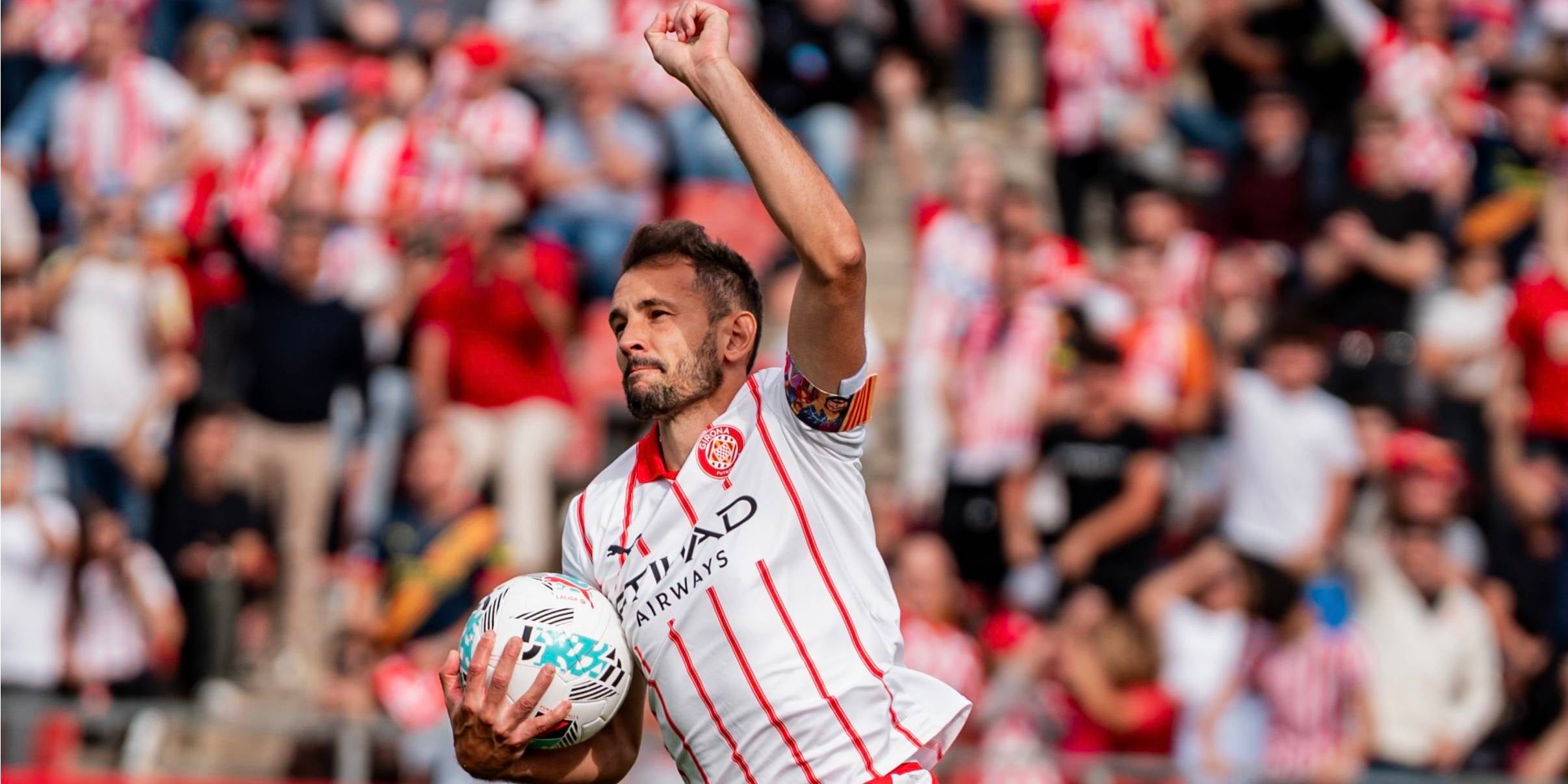 Cristhian Stuani celebra el seu gol durant el Girona - Oviedo de Lliga | Girona FC