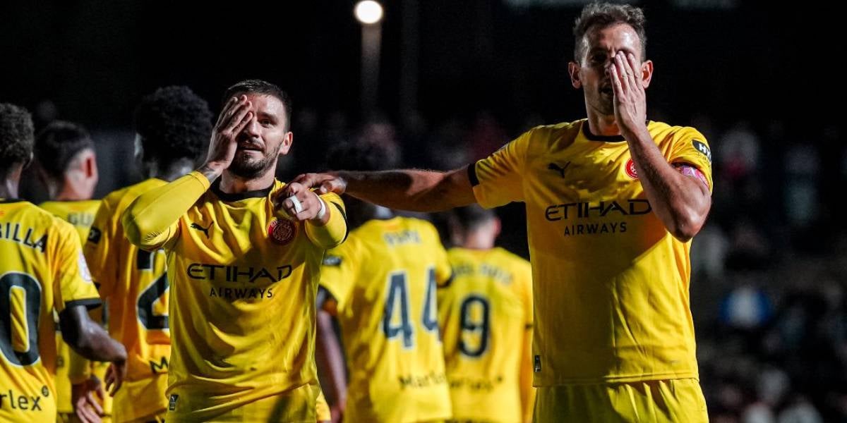 Stuani i Portu, celebrant un gol amb el Girona | Girona FC