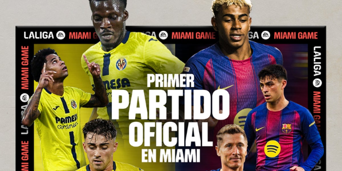 Muntatge de LaLiga per anunciar el Vila-real-Barça a Miami | LaLiga