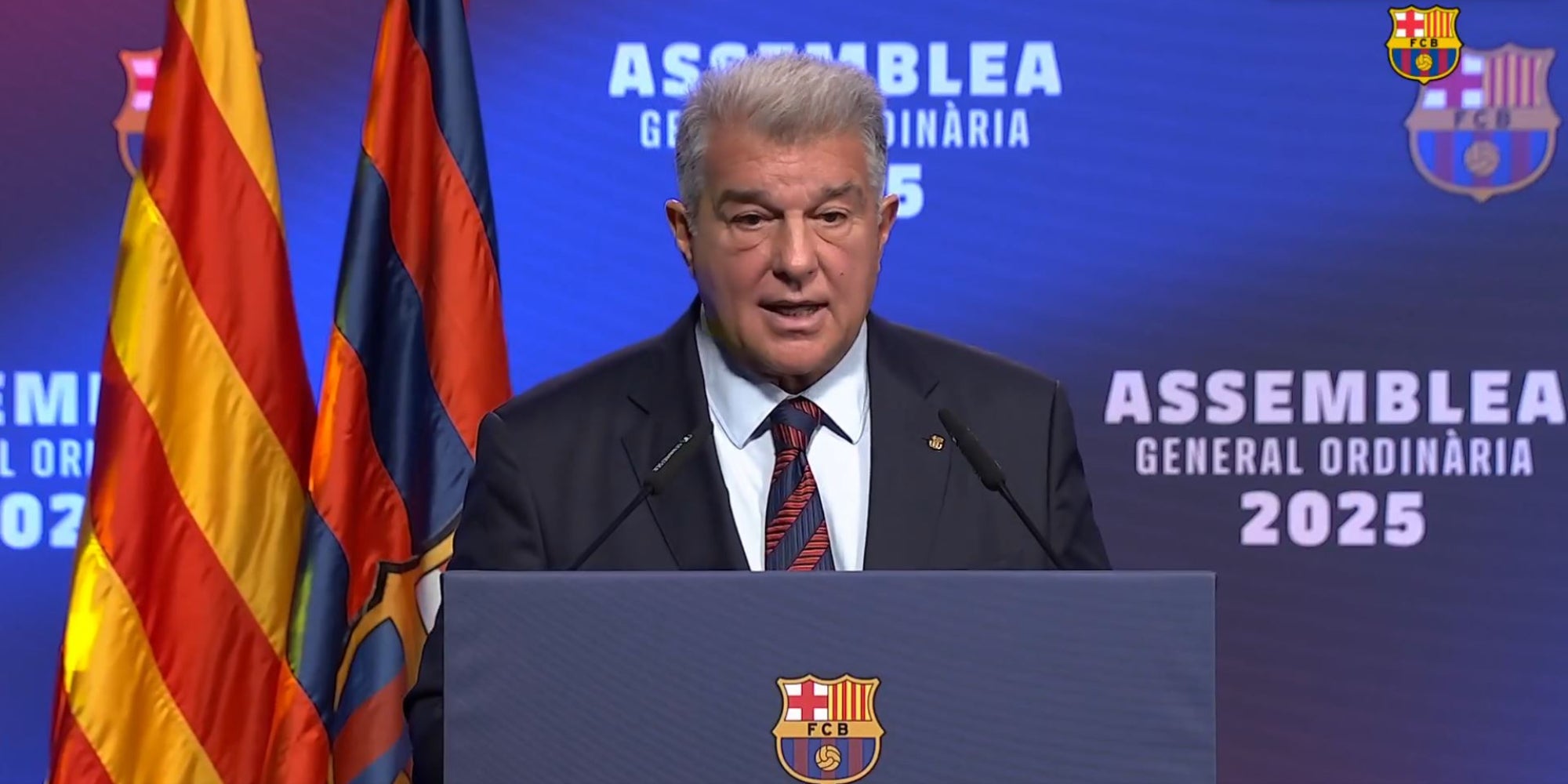 Laporta durant l'assemblea de compromissaris 2025 | FCBarcelona