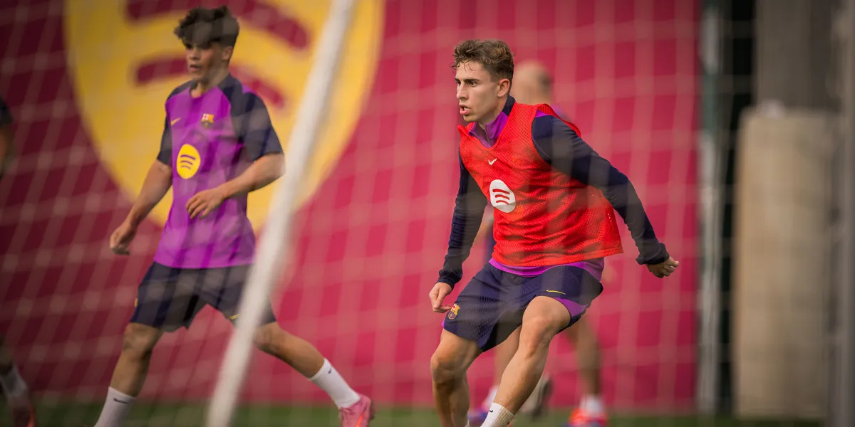 Fermín López, durant un entrenament amb el Barça | FC Barcelona