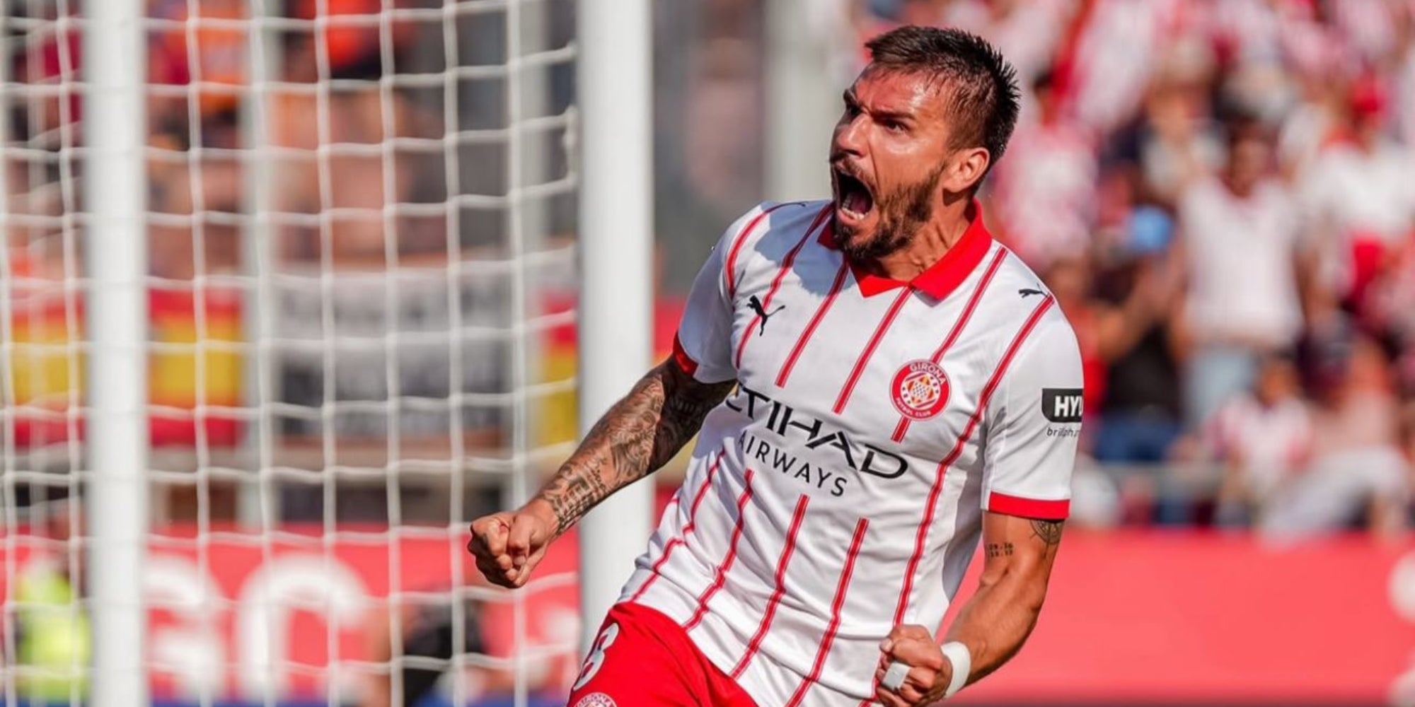 Portu celebrando la primera victoria del Girona de esta temporada | GironaFC