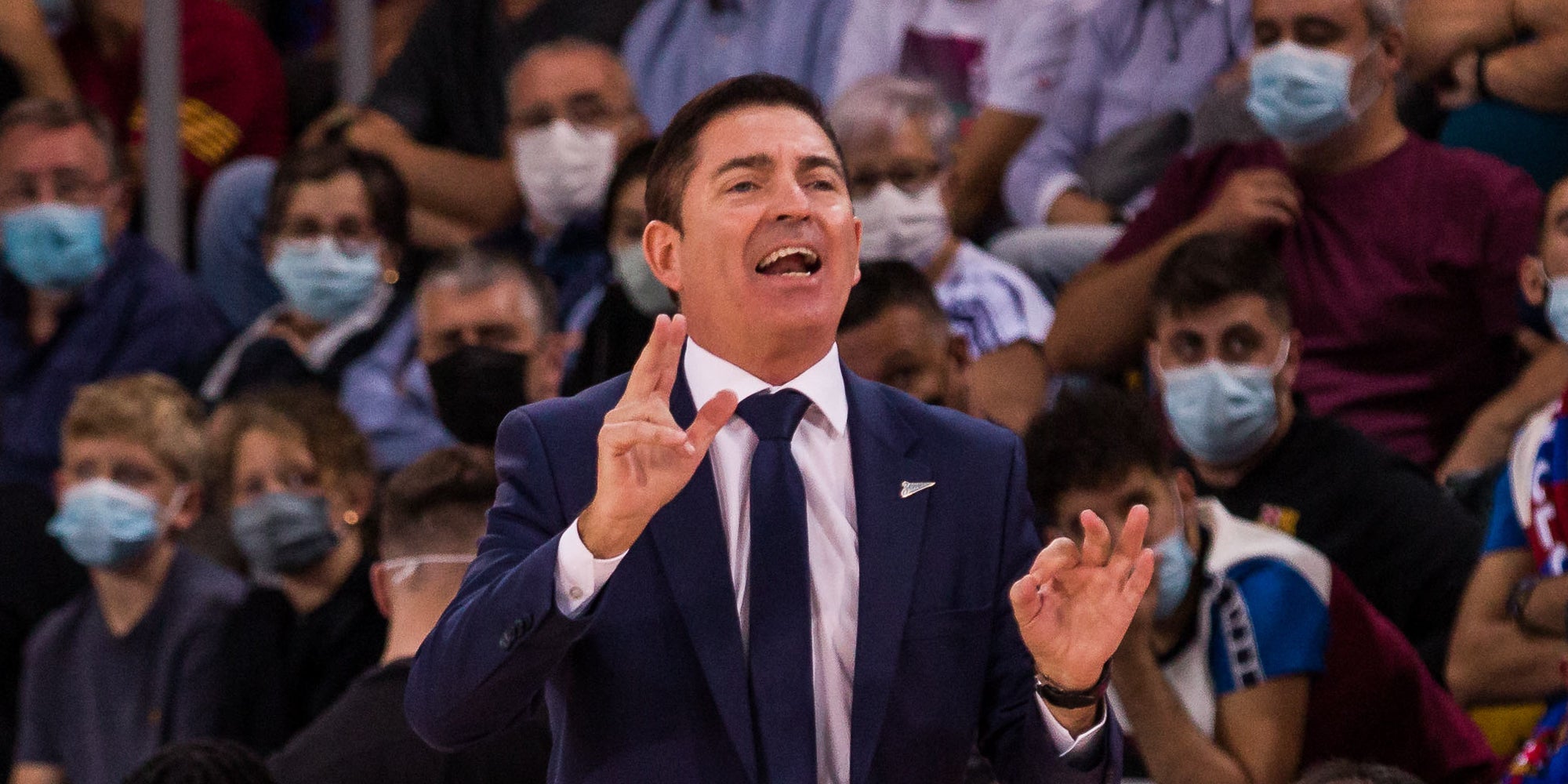 Xavi Pascual, durante un partido en el Palau Blaugrana | Europa Press