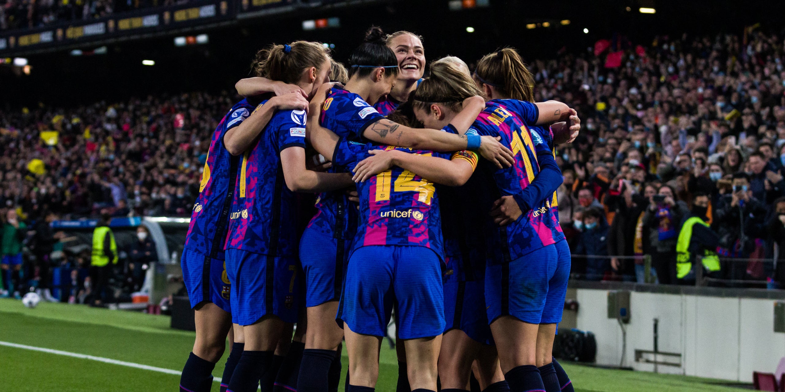 Les jugadores del Barça, celebrant un gol a l'Spotify Camp Nou | Europa Press