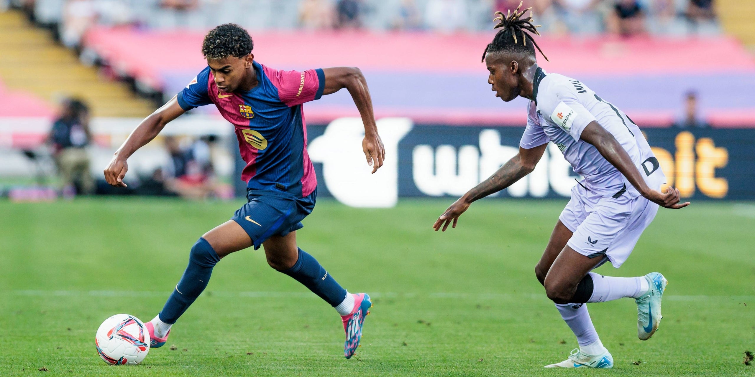 Lamine Yamal y Nico Williams durante el Barça - Athletic Club de la temporada pasada | Europa Press