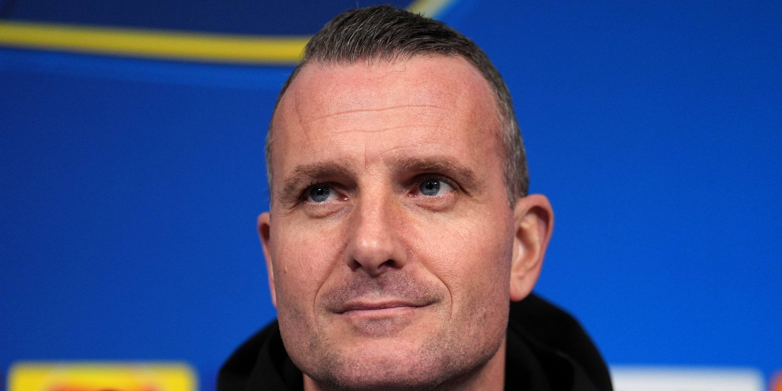 Nicky Hayen, entrenador del Bruges, durant una roda de premsa | Europa Press