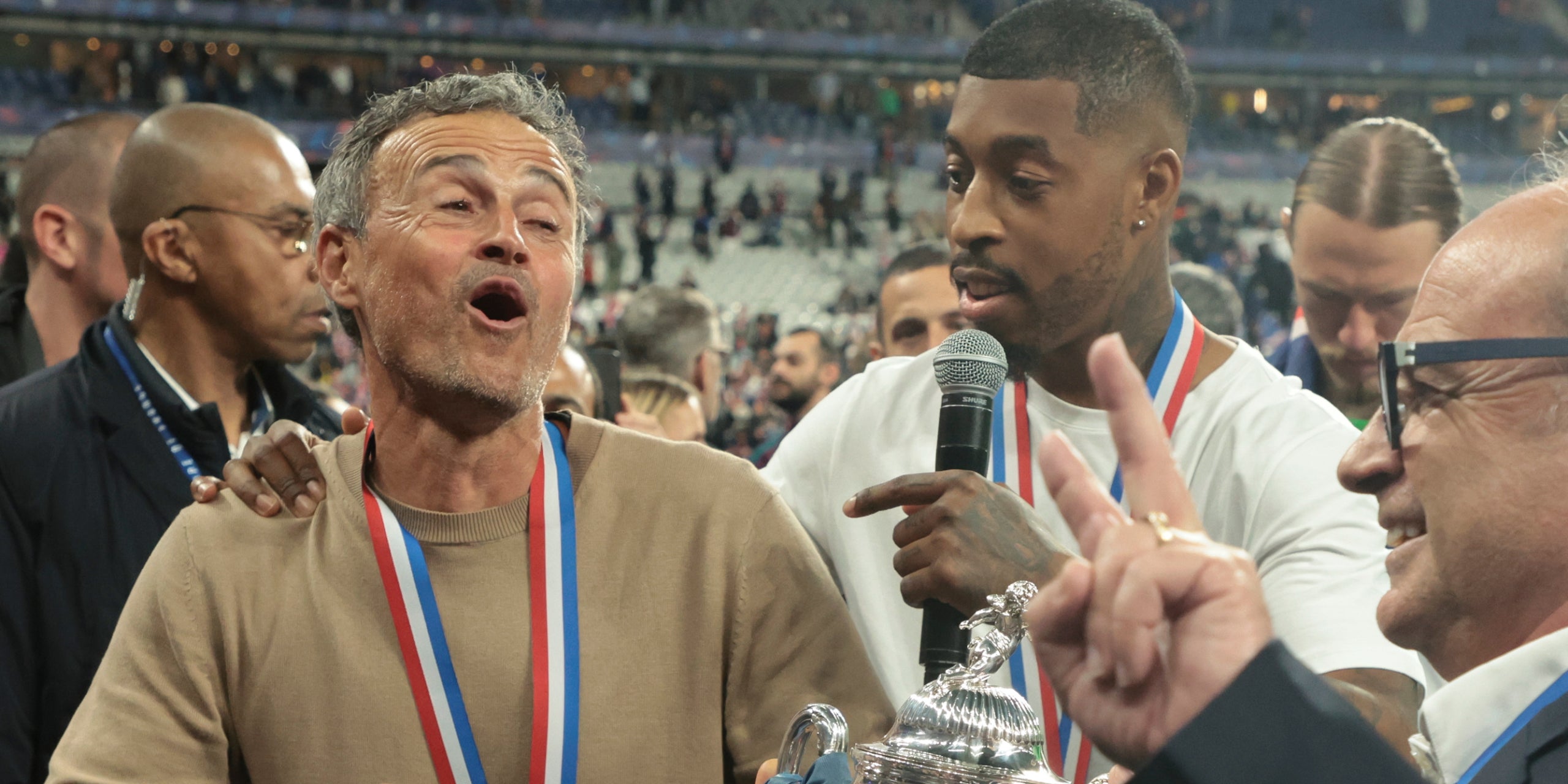 Luis Enrique i Kimpembe, en una imatge d'arxiu | Europa Press