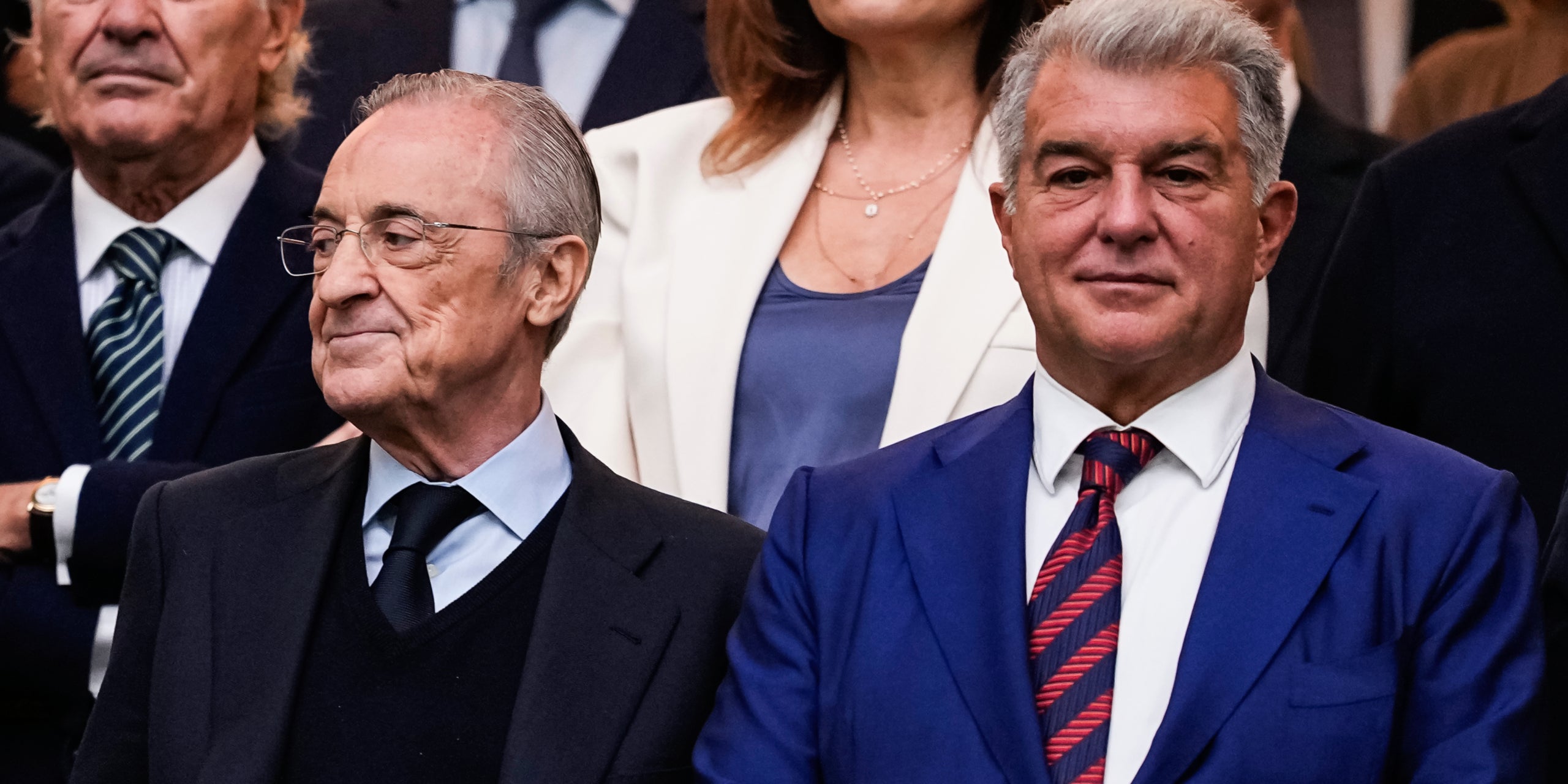 Florentino Pérez i Joan Laporta, durant l'últim clàssic | Europa Press